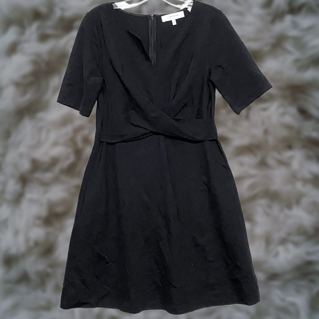 Vintage VINTAGE Lark & Ro Little Black Dress 10 V Neck Whimsigoth Dark Romantic Career Dress Size L / US 10 / IT 46 - 1 Thumbnail