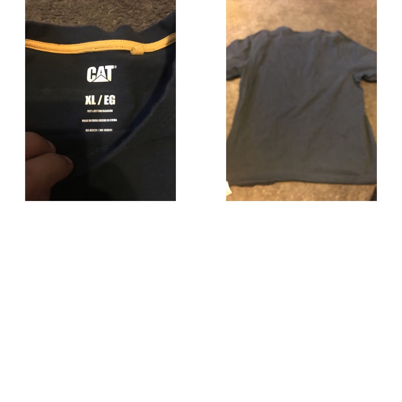 Vintage CAT Mens XL Short Sleeve Crewneck Shirt Logo Caterpillar Lot 2 Brown Blue Graphic Print Crew Neck T-Shirt Mens Shirts Classic USA Western 2-Pack Size US XL / EU 56 / 4 - 8 Thumbnail