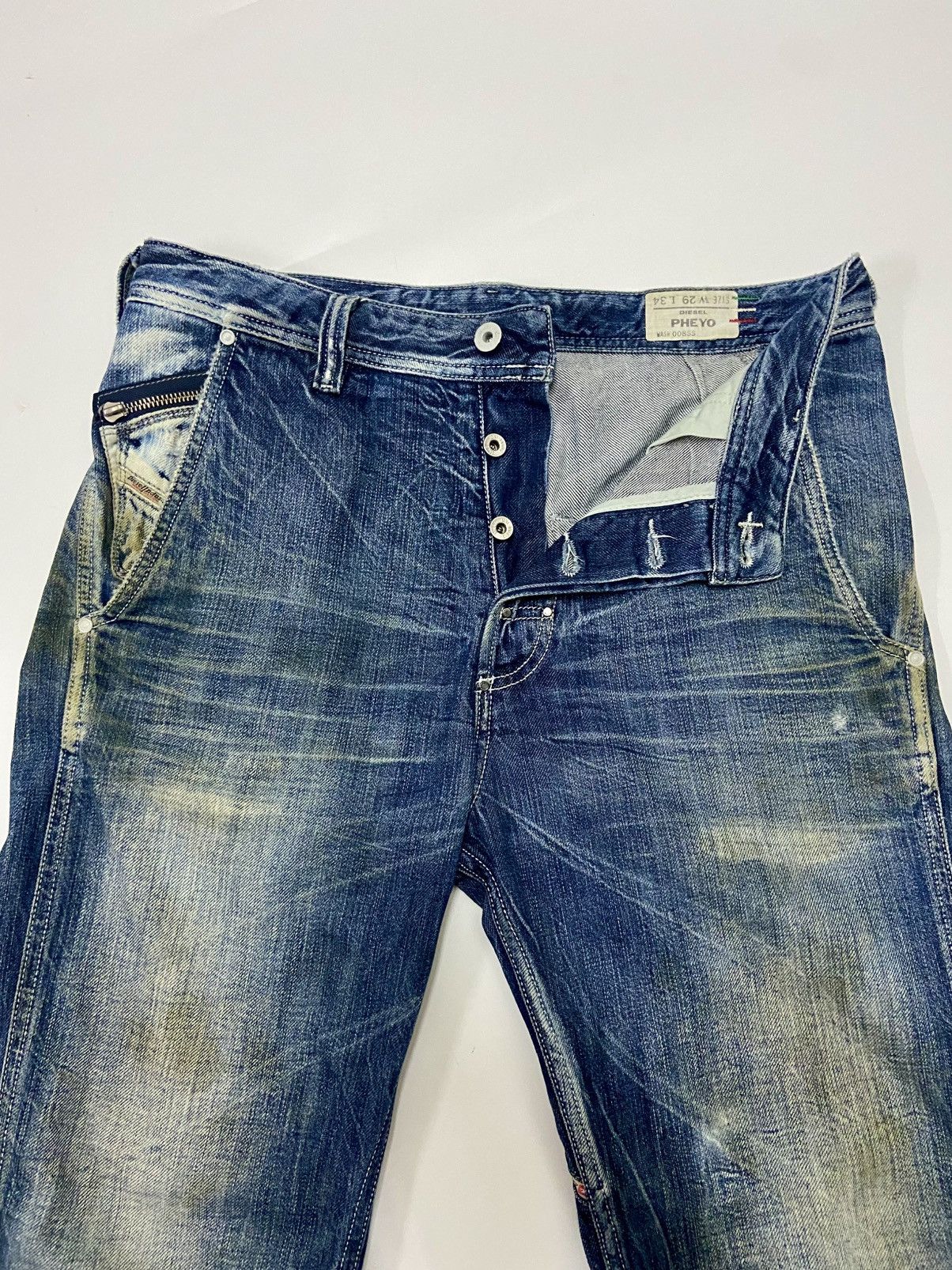 Diesel Diesel PHEYO 008SS Cinch Back Buckle Denim Jeans Men's Size US 29 - 3 Thumbnail