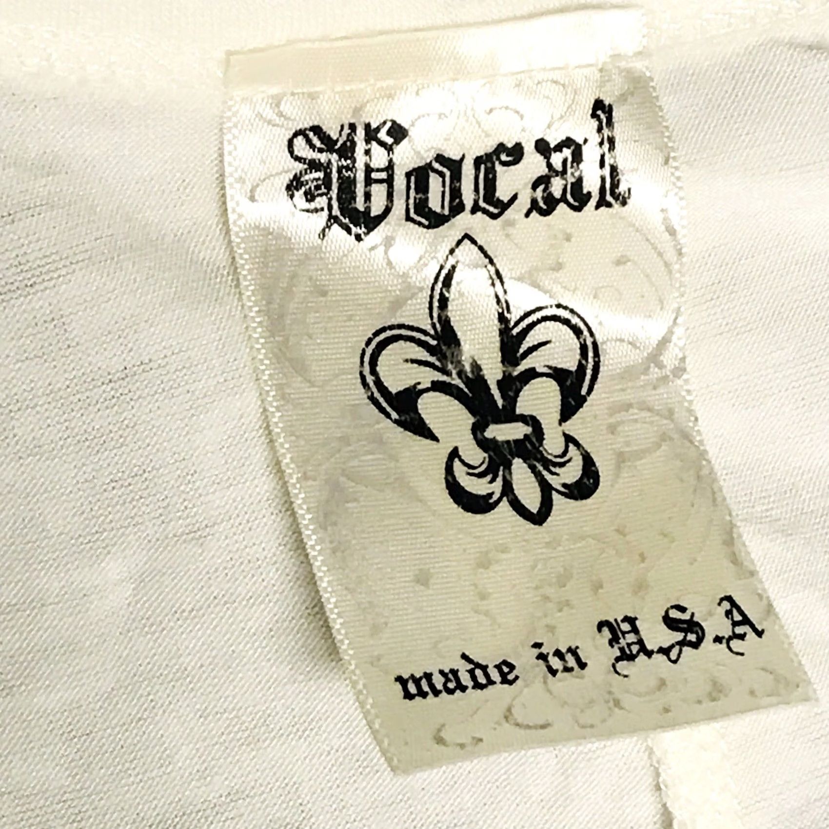 Vintage Vocal White Damask Cross Lace Bling Asymmetrical Short Sleeve Top S Shirt Womens USA Vintage No Size S / US 4 / IT 40 - 3 Thumbnail