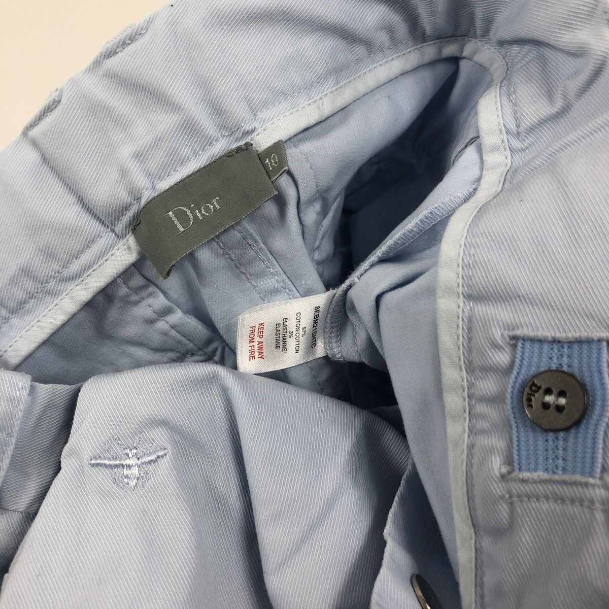 Dior Child DIOR HOMME Logo Bee Embroidered Denim Breeches Chino Bermuda Shorts Size 24" / US 00 / IT 34 - 13 Thumbnail