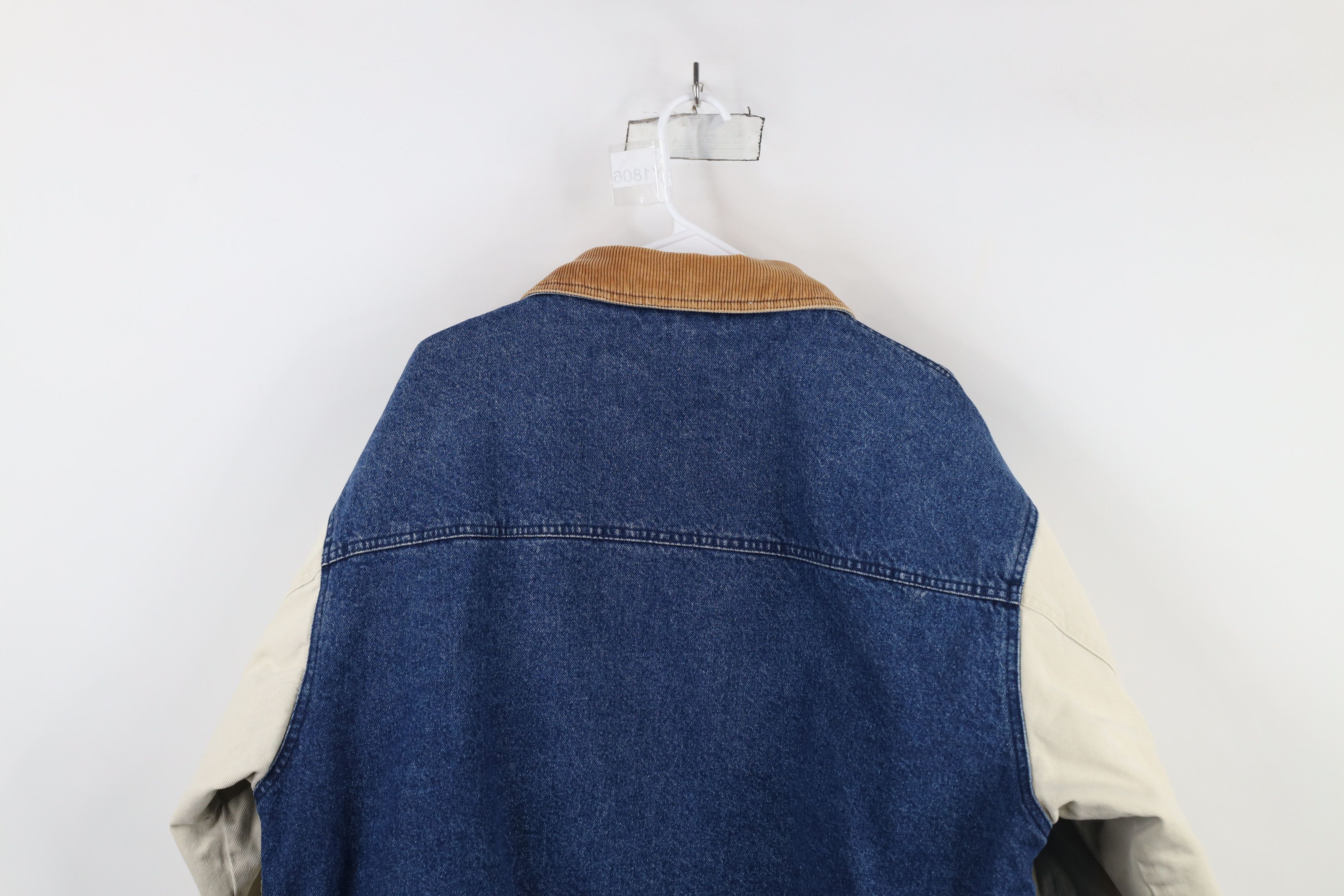 Vintage Vintage 90s Streetwear Heavyweight Denim Varsity Jacket Size US XXL / EU 58 / 5 - 15 Thumbnail