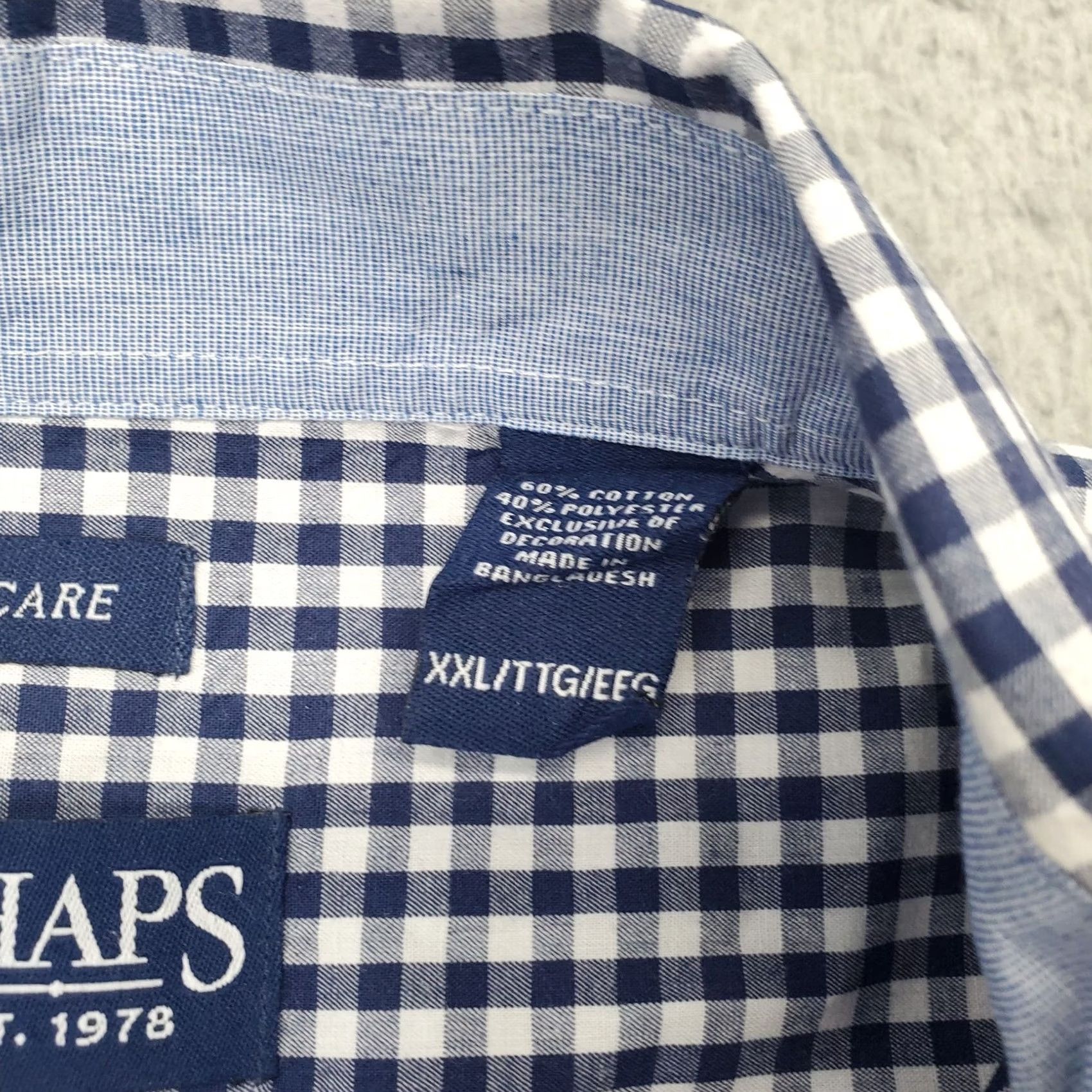 Chaps Chaps Shirt Mens XXL Multi Check Easy Care Button-Up Collared Casual Size US XXL / EU 58 / 5 - 7 Thumbnail