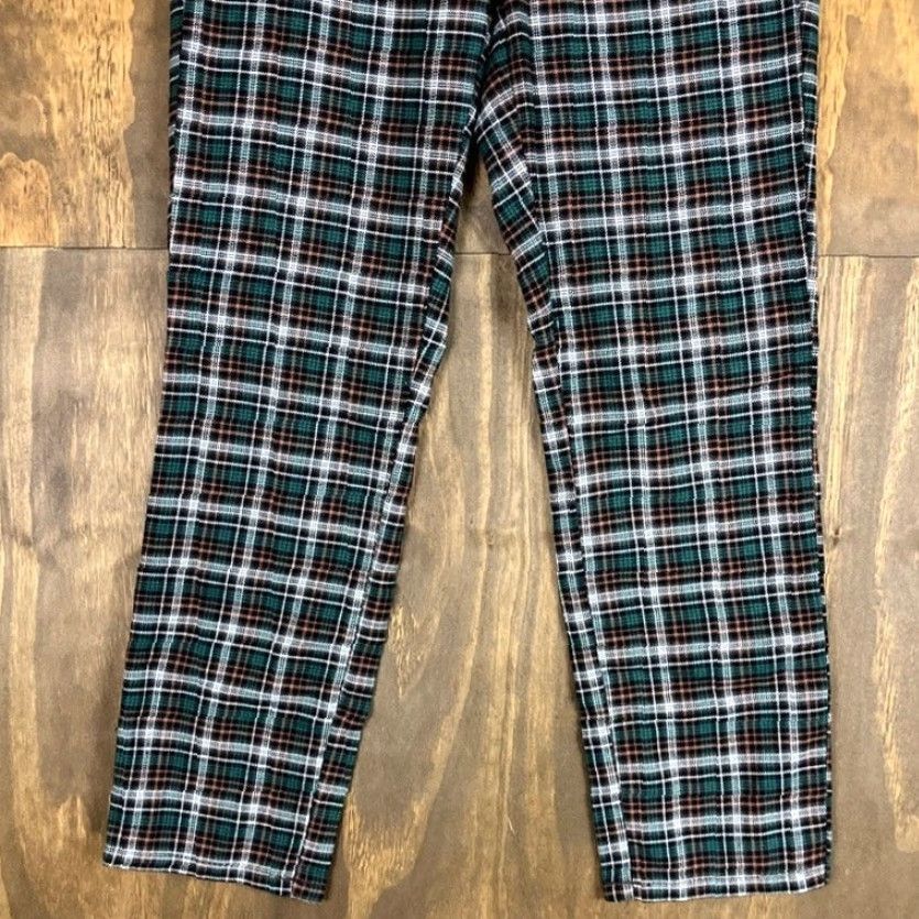 American Eagle Outfitters American Eagle Outfitters Women Pant Green Plaid Super High Rise Skinny Trousers 4 Regular Inseam 26.5 in Waist 29 in Size 27" / US 4 / IT 40 - 3 Thumbnail