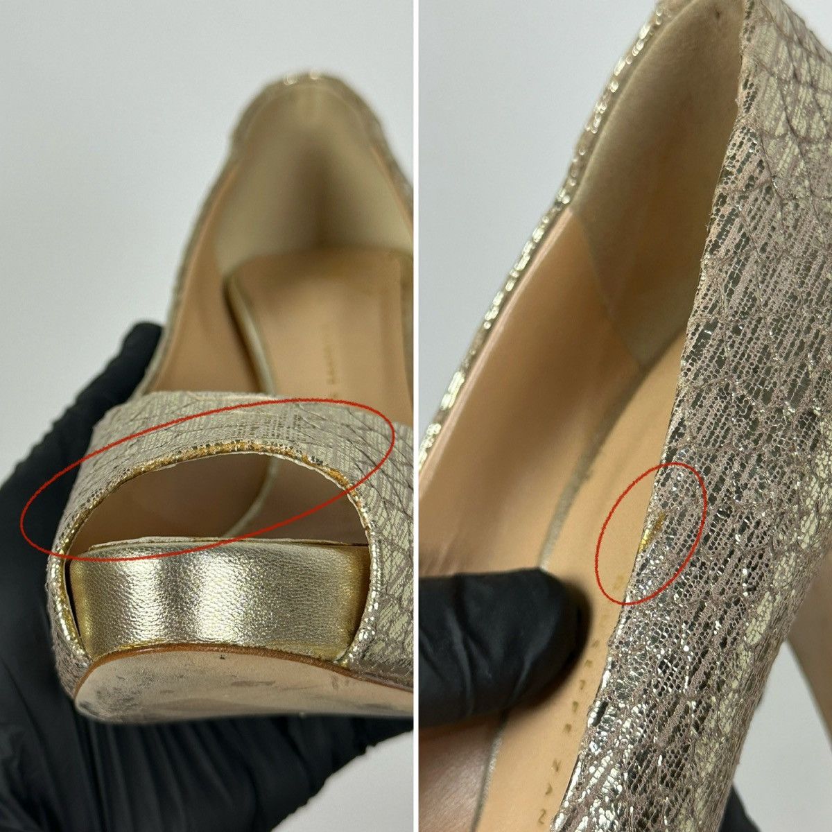 Giuseppe Zanotti Giuseppe Zanotti Gold Metallic Python Embossed Leather Pumps Size US 8 / IT 38 - 25 Thumbnail