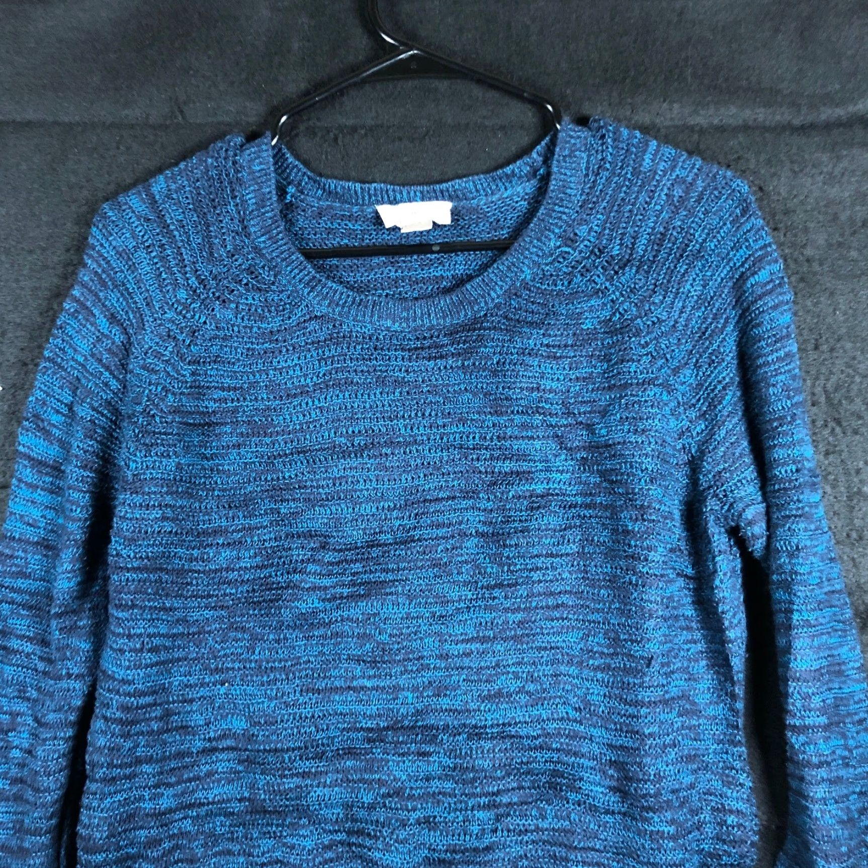 Loft LOFT Ann Taylor Womens Sweater Navy Blue Crew Long Sleeve 100% Cotton Large Size L / US 10 / IT 46 - 2 Thumbnail
