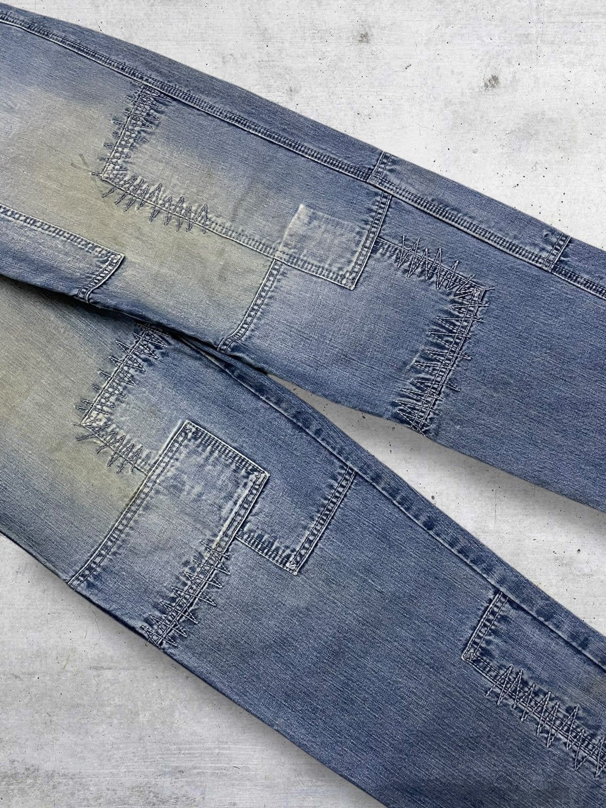Japanese Brand VINTAGE B.SB JAPAN DESIGNER 1990S PATCHWORK MUDWASH DENIM Size US 28 / EU 44 - 5 Thumbnail