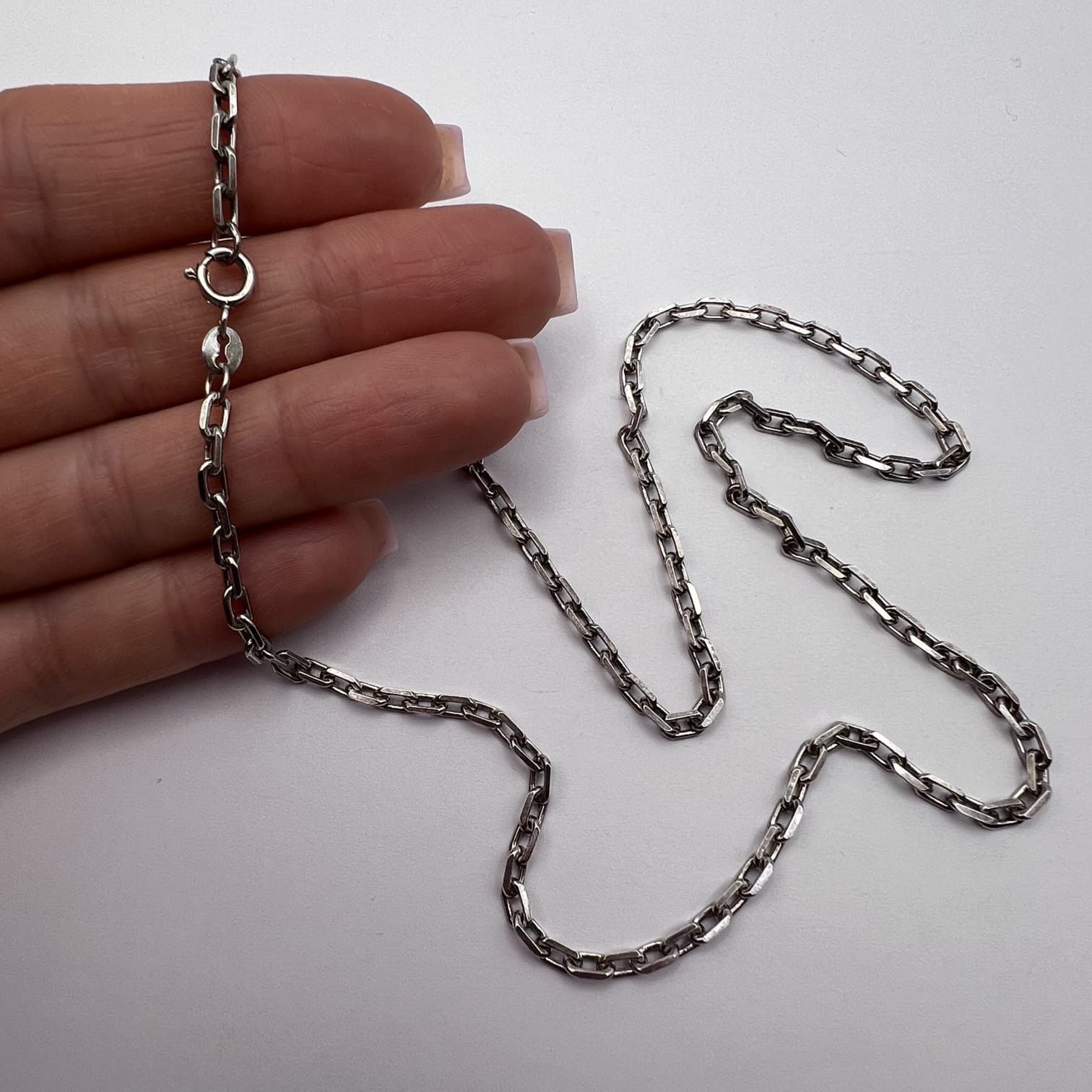 Sterling Silver Vintage 925 Sterling Silver Chain Necklace Solid Link 10.4g Size ONE SIZE - 5 Thumbnail