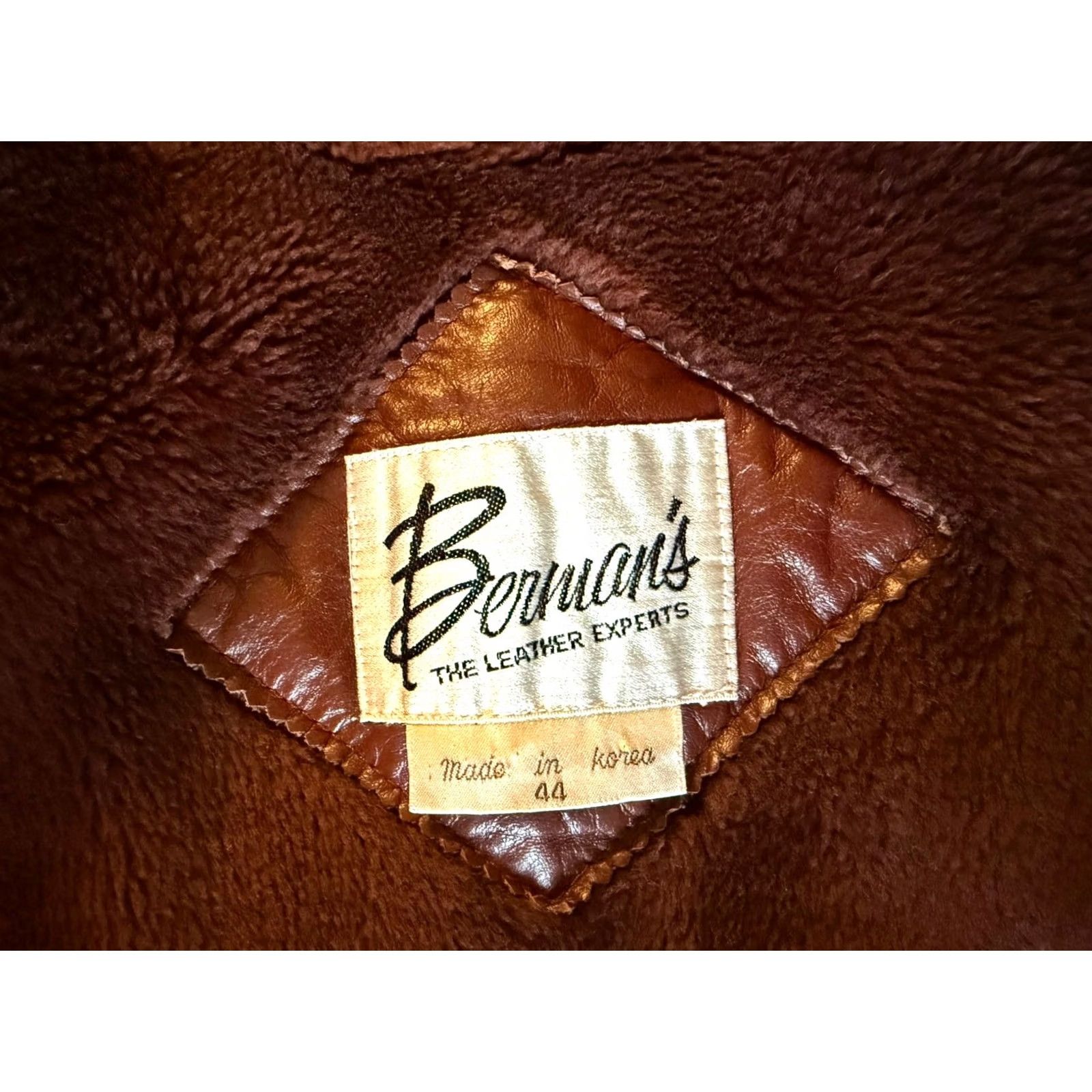 Vintage VINTAGE Berman's Leather Men's Brown Lined Button Front Jacket - 44 Size, Regular, Over Coat Size US S / EU 44-46 / 1 - 7 Thumbnail