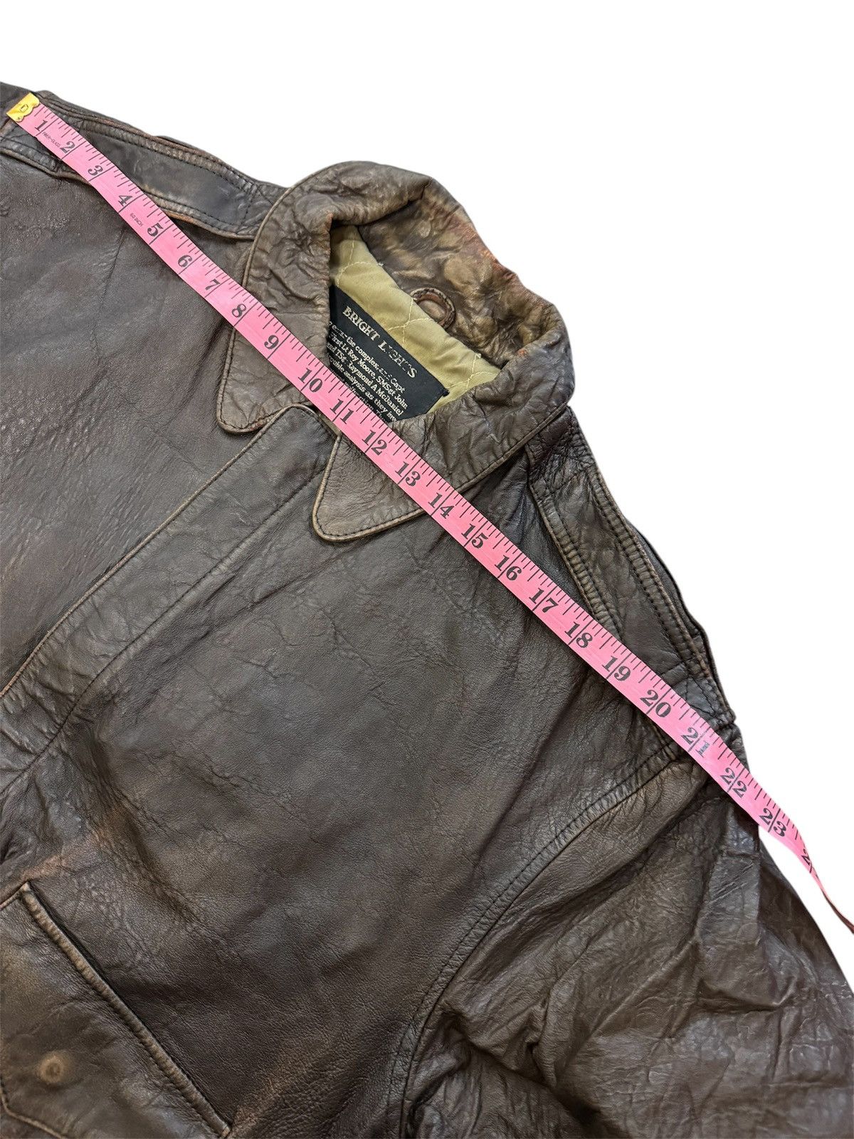 Leather VINTAGE BRIGHT LIGHTS DISTRESSED LEATHER JACKET Size US L / EU 52-54 / 3 - 16 Thumbnail