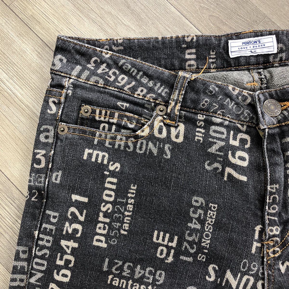 If Six Was Nine × Japanese Brand × Le Grande Bleu (L.G.B.) 2000s Persons Poem Full Print Goa Lgb Bootcut Flared Jeans Size US 28 / EU 44 - 4 Thumbnail