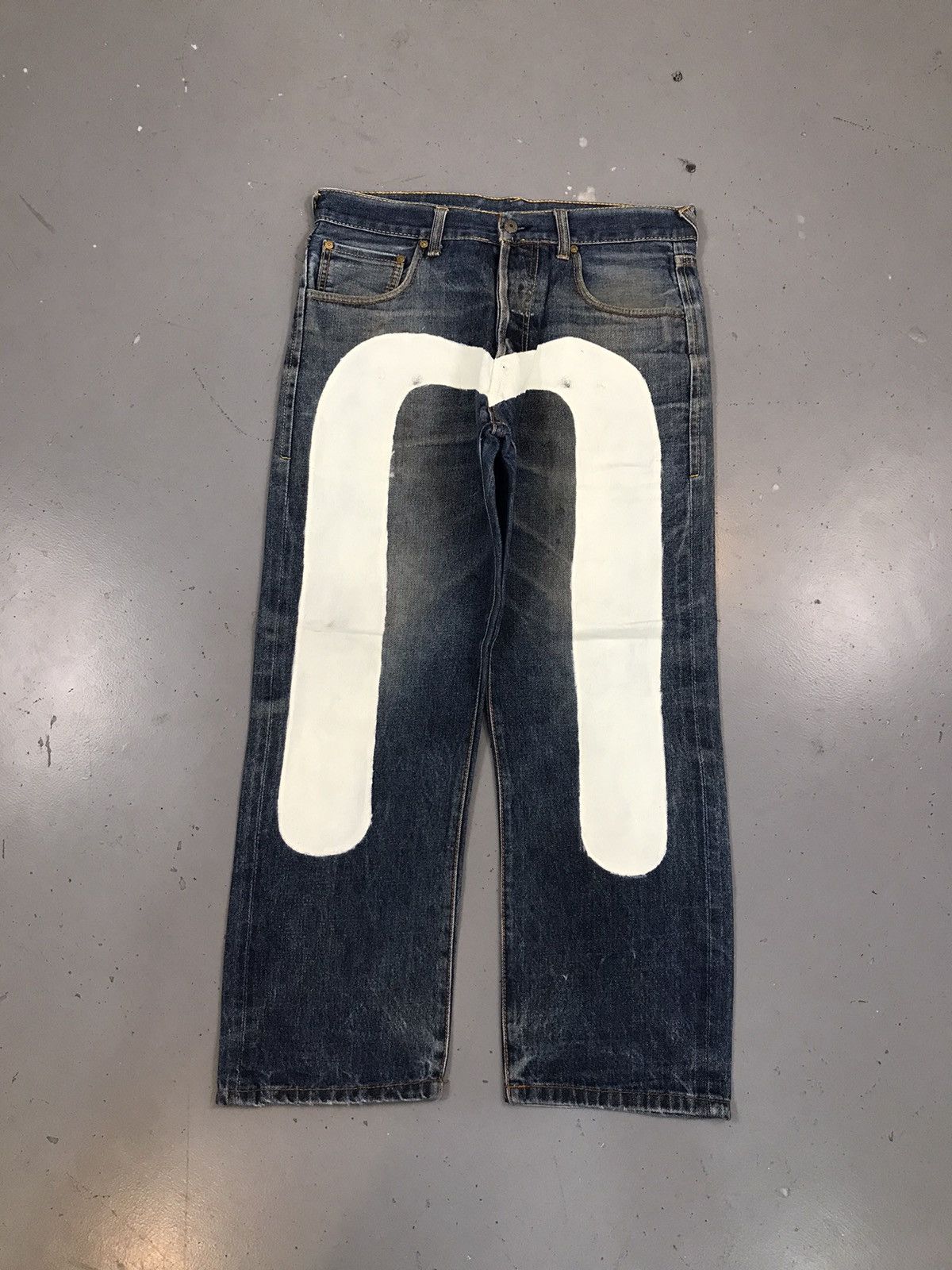 Japanese Brand × Vintage Vintage Evisu inspired red crazy embroidered diecock denim Size US 32 / EU 48 - 2 Thumbnail