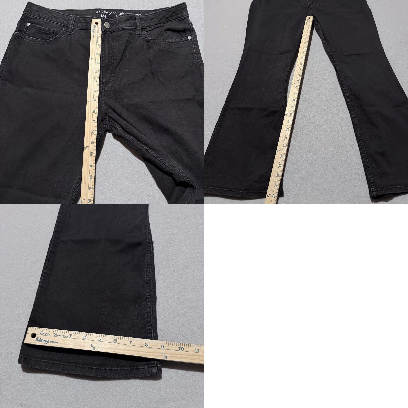 Lee Riders by Lee Women's Jeans Bootcut 18P Black Denim Stretch - Y2K Retro - Midrise 36 in Inseam 27 in Petite Regular Button Zip Front 5-Pocket Size 40" / US 18 - 9 Thumbnail