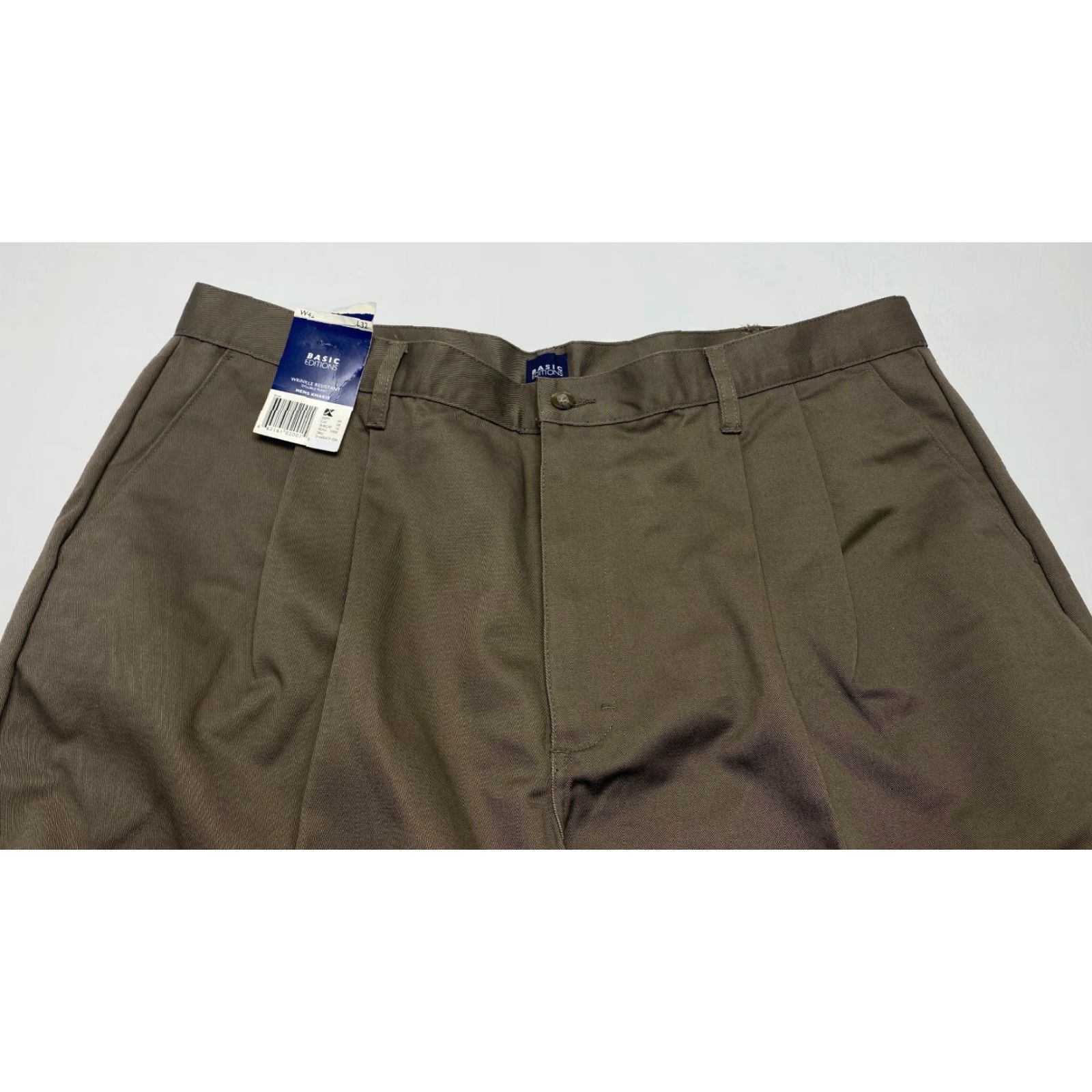 Basic Editions VINTAGE NWT Mens Khakis Pants Basic Editions Gray 42x26 Wrinkle Resistant Double Pleated Size US 42 / EU 58 - 6 Thumbnail