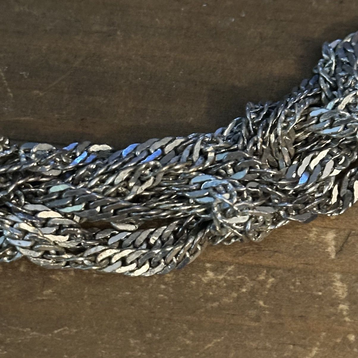 Other Long chunky twisted silver tone necklace Size ONE SIZE - 4 Thumbnail