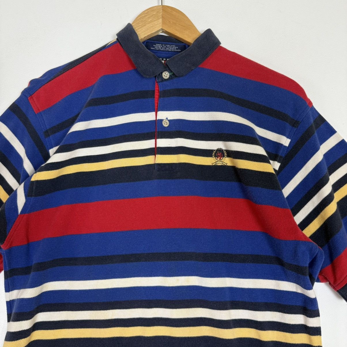 Tommy Hilfiger Tommy Hilfiger Crest Logo Multicolor Stripes Polo Tee Size US S / EU 44-46 / 1 - 4 Thumbnail