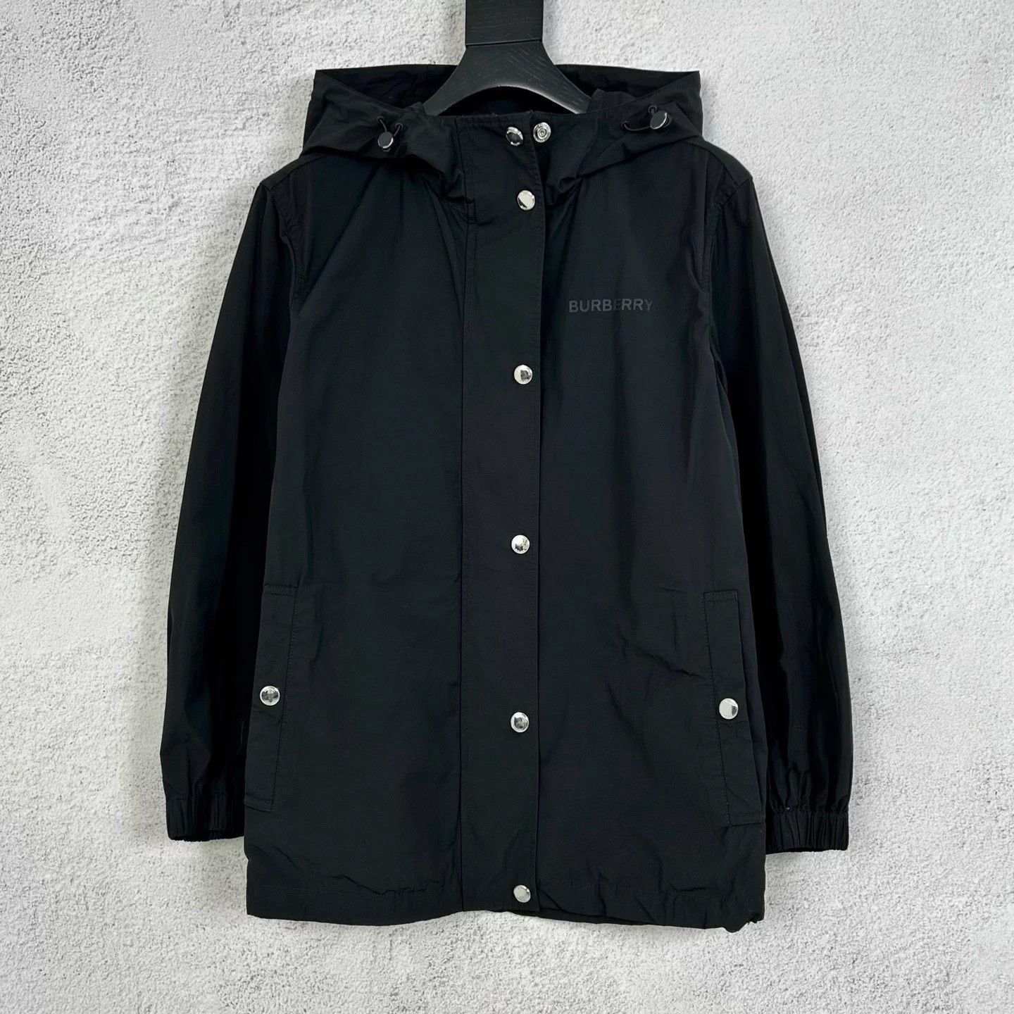 BURBERRY solid small logo shell jacket size 38