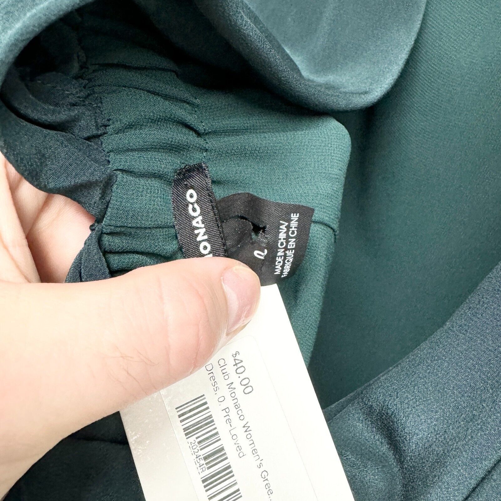 Club Monaco Club Monaco 100% Silk Forest Green Snatched Mini Dress 0 Size XS / US 0-2 / IT 36-38 - 3 Thumbnail