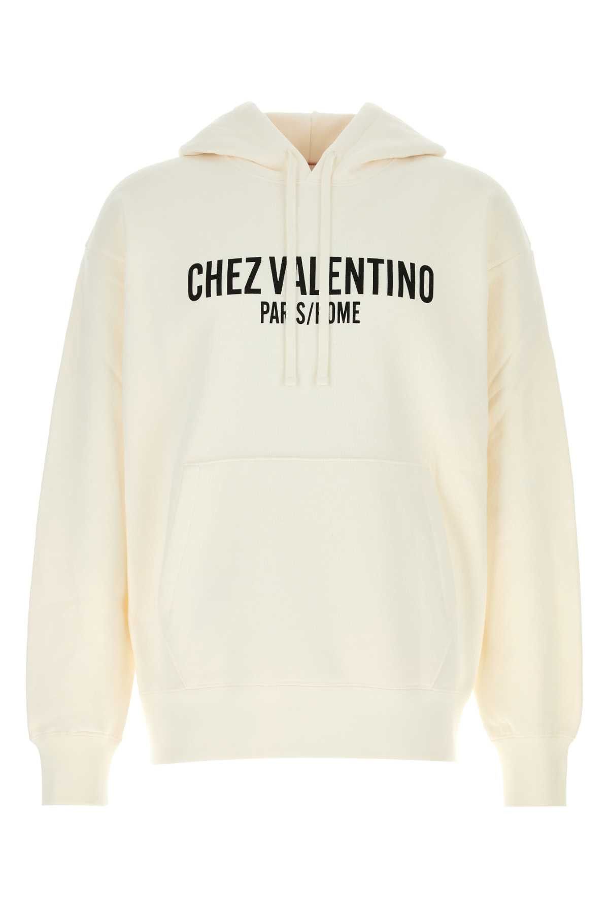 Valentino Ivory Cotton Sweatshirt Size US M / EU 48-50 / 2 - 1 Thumbnail