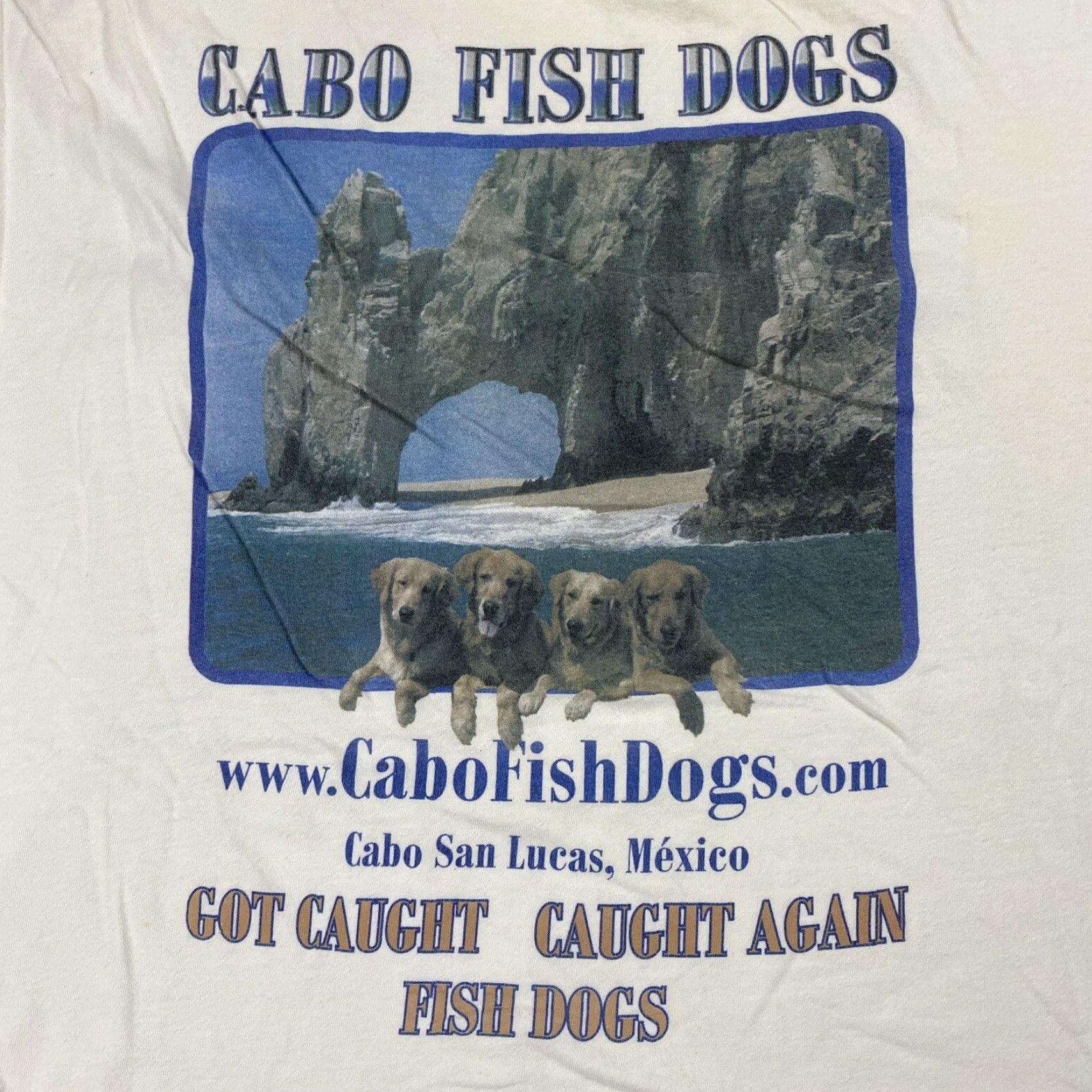 Vintage Vintage Sun Beach 90s Y2K Cabo Fish Dogs Fishing Chart San Lucas T-Shirt 3XL Unisex Cotton Size US XXL / EU 58 / 5 - 5 Thumbnail