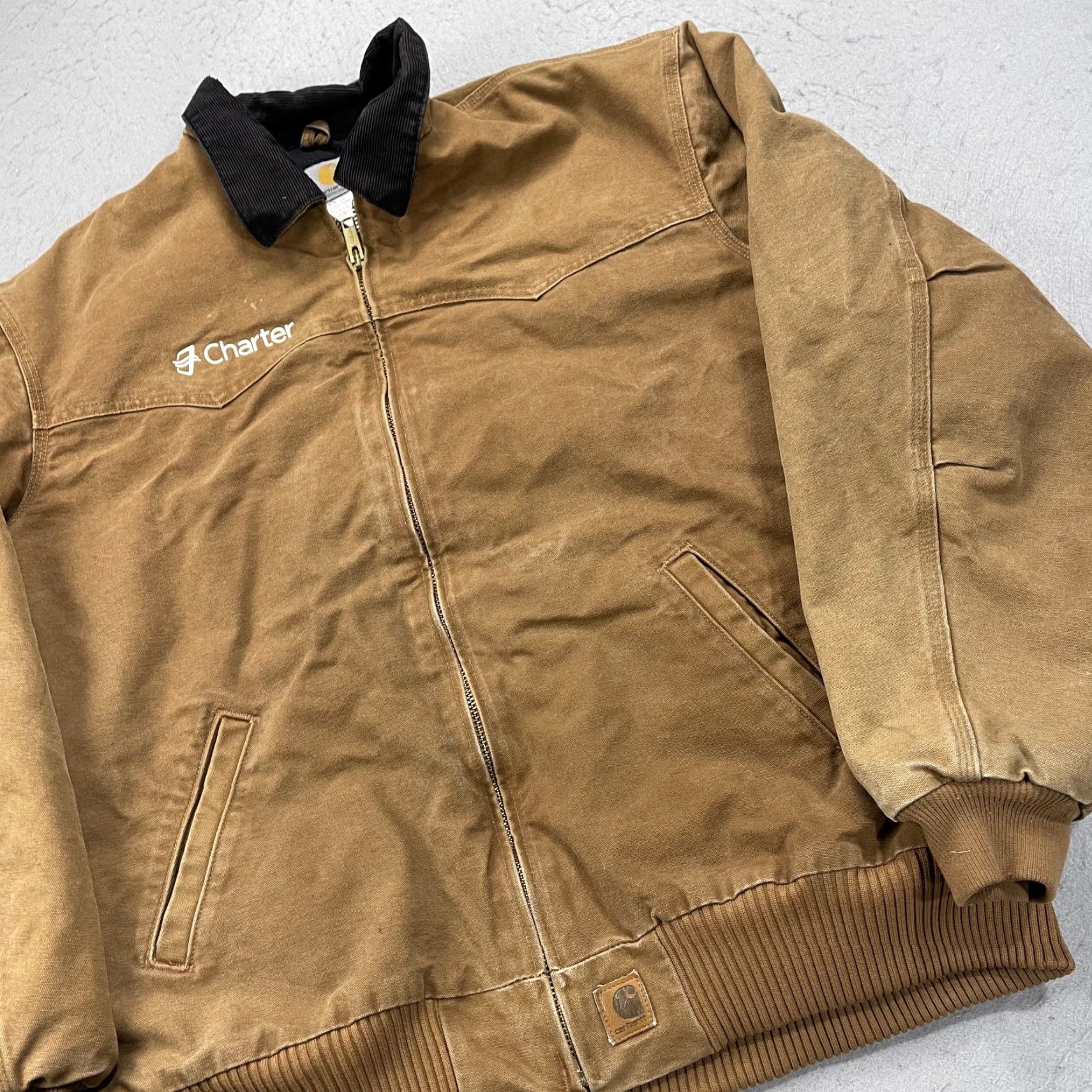 Carhartt VINTAGE Carhartt Jacket Mens 3XLT Brown Canvas Zip 90s Workwear Bomber Jacket Mens Big & Tall) Size US XXL / EU 58 / 5 - 3 Thumbnail