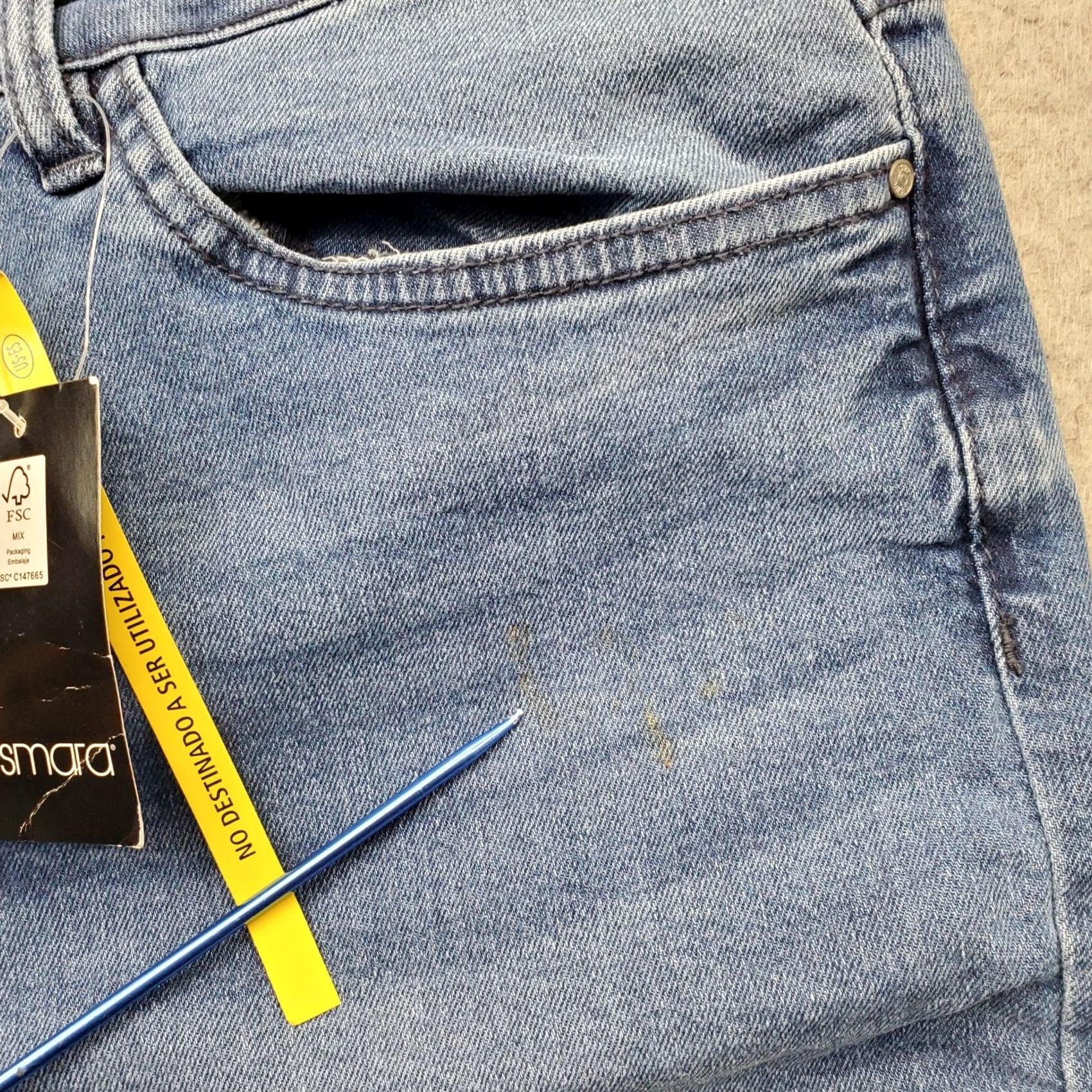 Vintage ESMARA Jeans Womens Size 34 Blue Denim Stretch Mom Fit High Rise Straight Leg Jeans Size 24" / US 00 / IT 34 - 7 Thumbnail