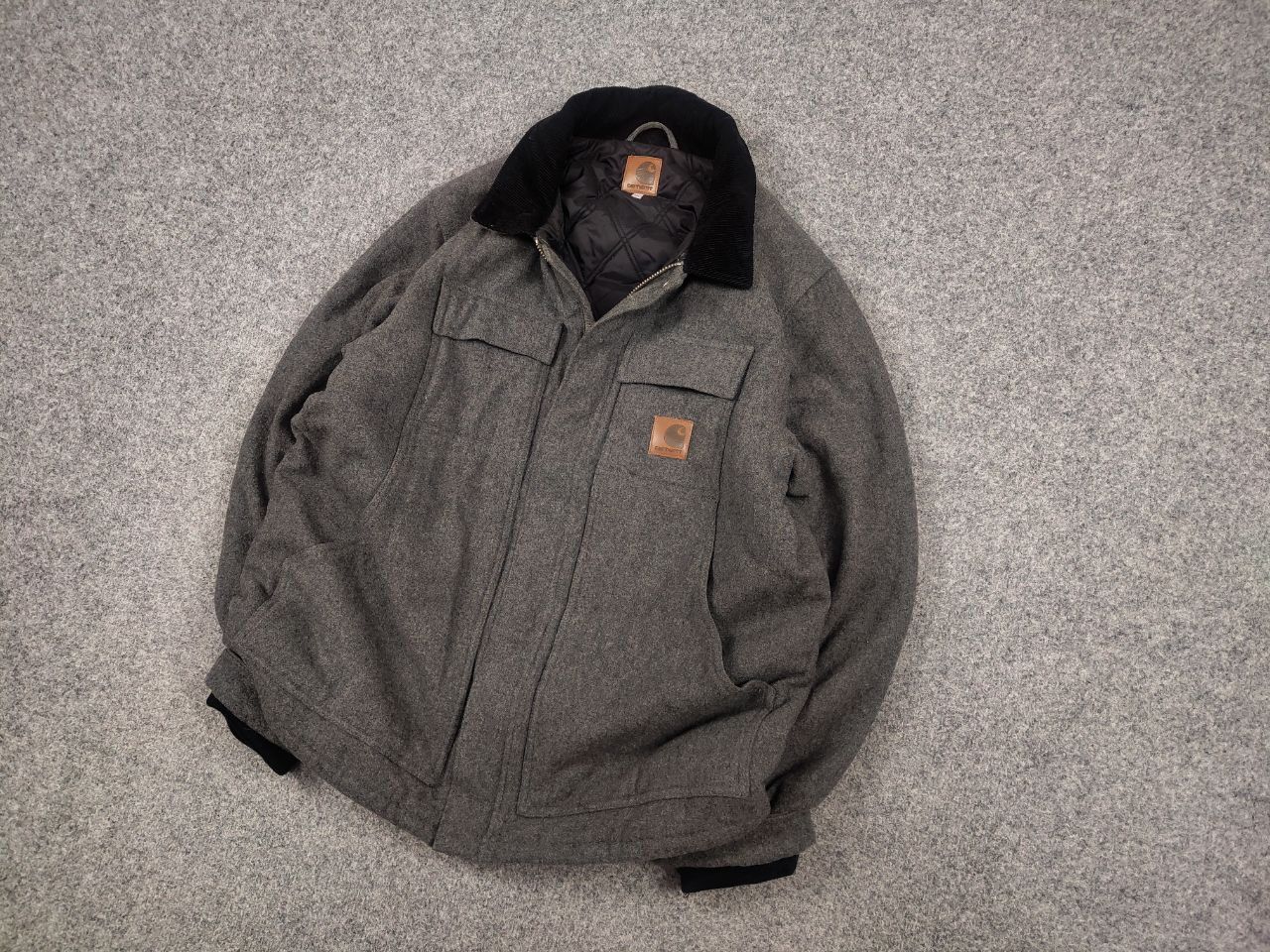 Carhartt Carhartt Wool Bray Logo Arctic Pocket Vintage coat Jacket Size US XL / EU 56 / 4 - 4 Thumbnail