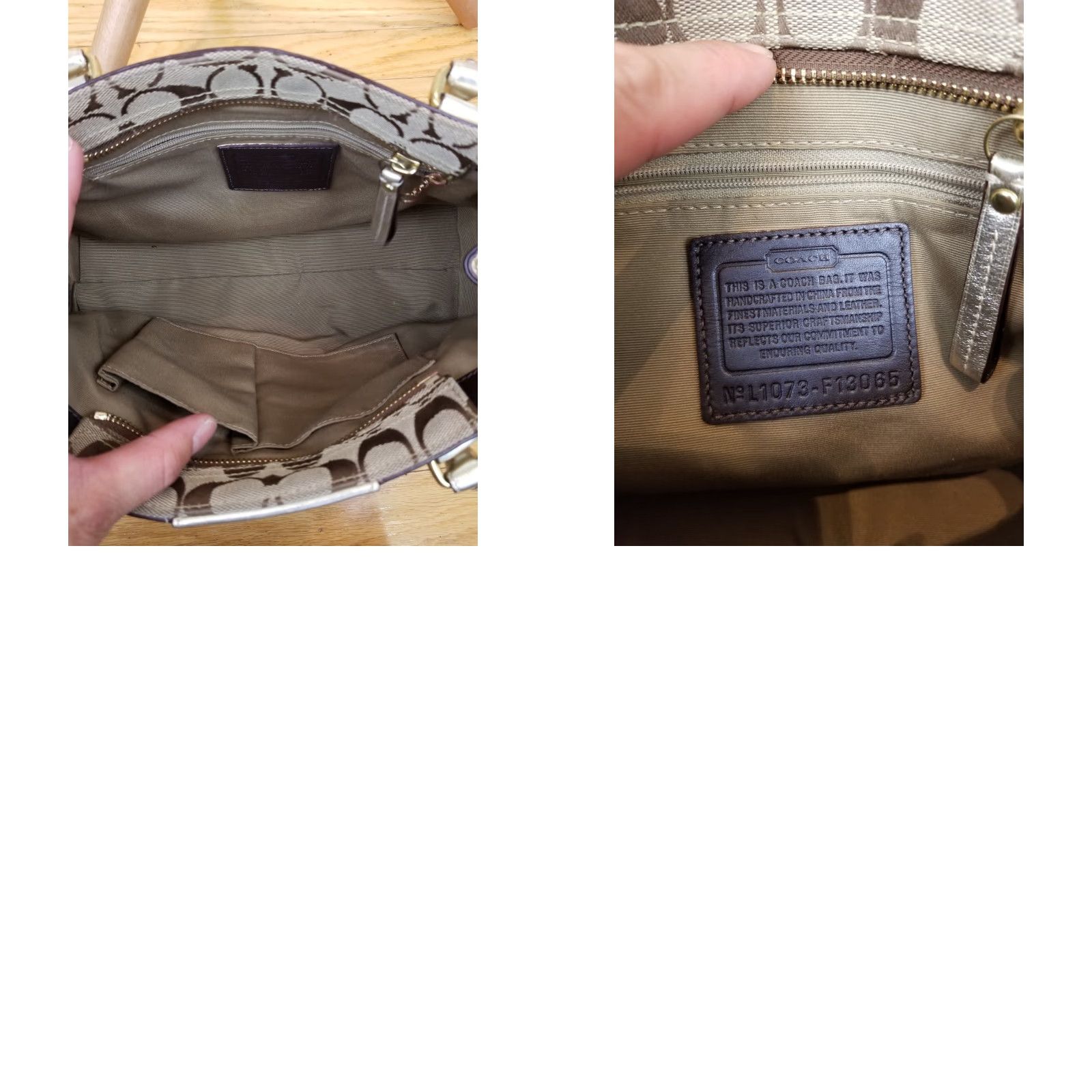 Coach VINTAGE COACH CANVAS/LEATHER SHOULDER HAND BAG SZ 11'X8'X3' F13065 Size ONE SIZE - 9 Thumbnail