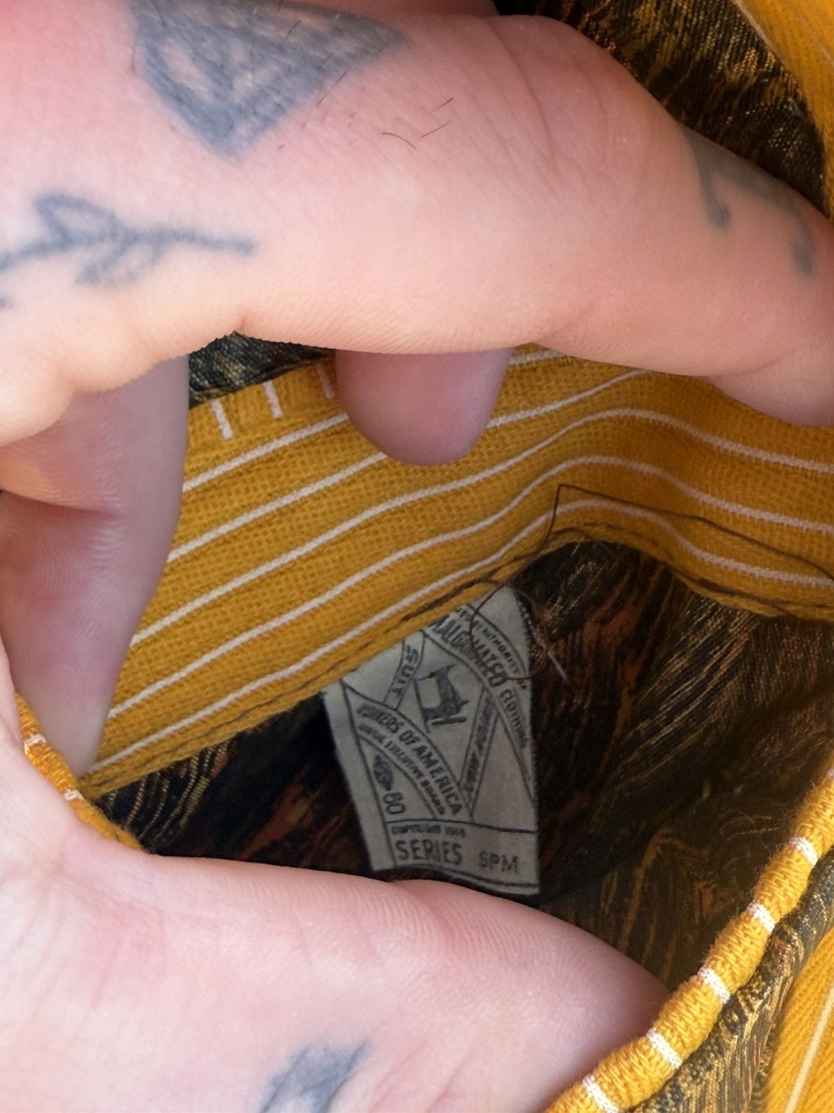 Vintage Vintage Yellow Pimp Jacket Stripped Shell Buttons 1960s 70s Size 42L - 9 Thumbnail