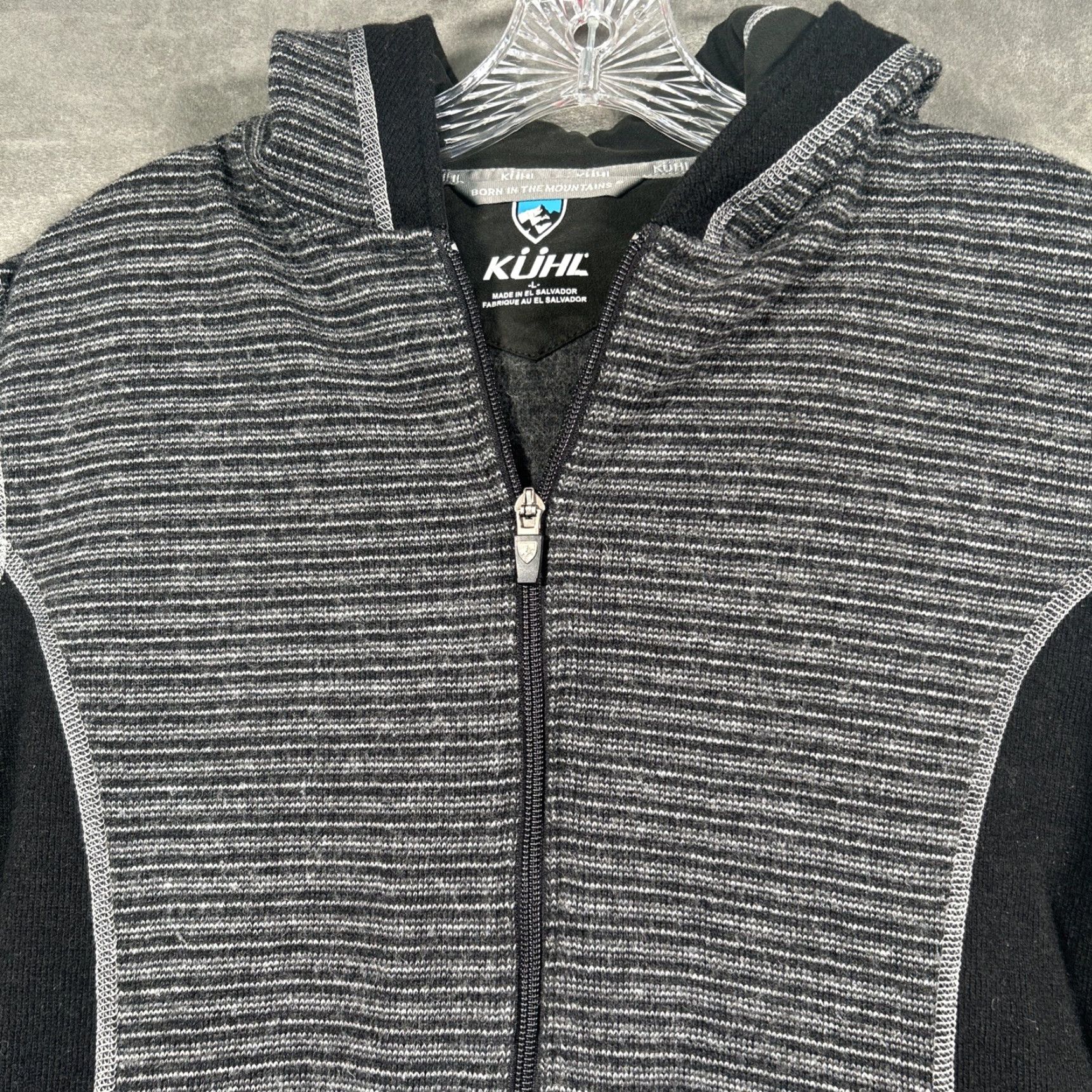 Vintage Kuhl Hoodie Womens L Gray Chianti Fleece Full Zip Wool Blend Size L / US 10 / IT 46 - 2 Thumbnail