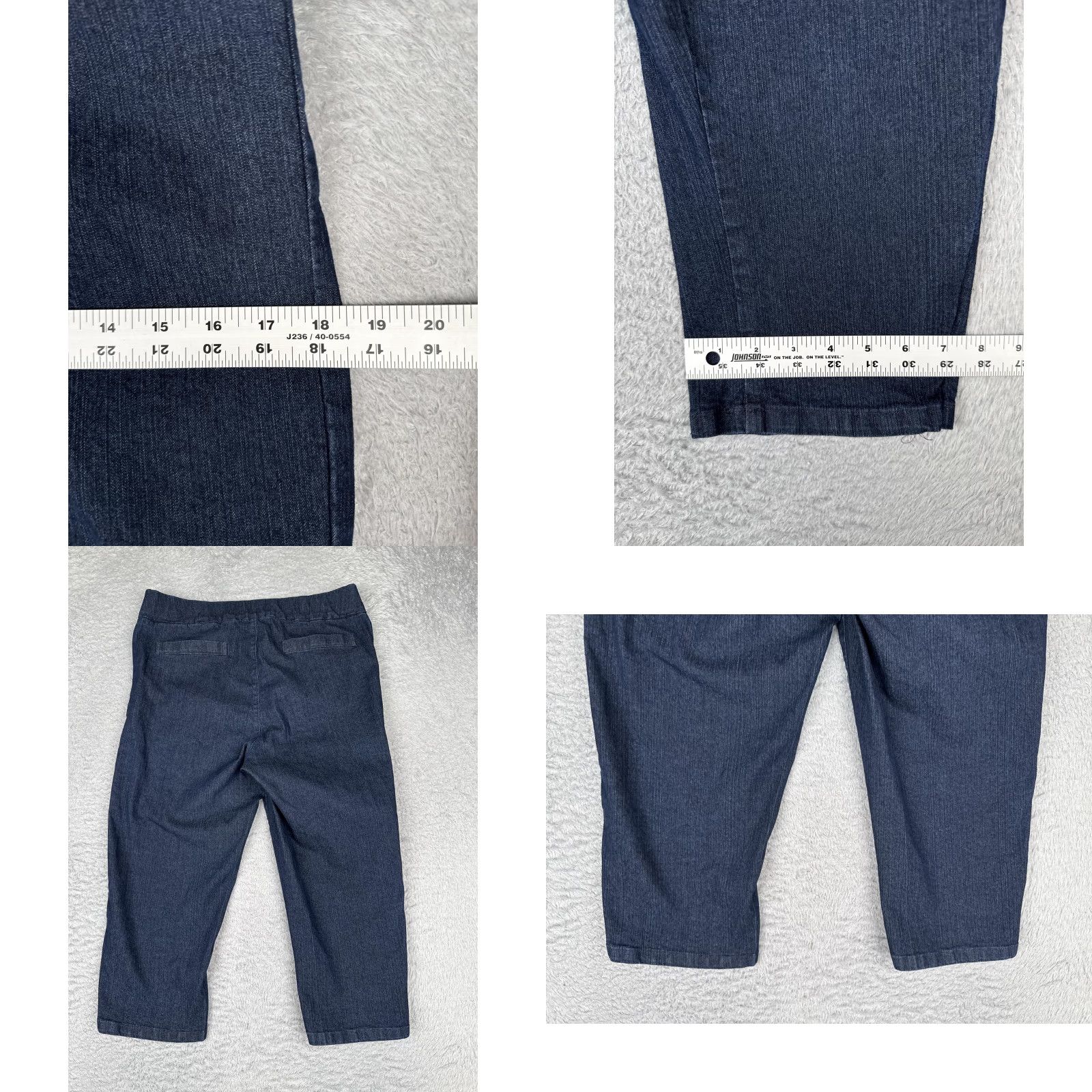 Vintage Chic Classic Collection Capri Jeans Womens 12 Blue Dark Wash Stretch 32x20 Dark Indigo Blue Regular Summer Spring Women's Jeans Capri Size 34" / US 12 / IT 48 - 9 Thumbnail