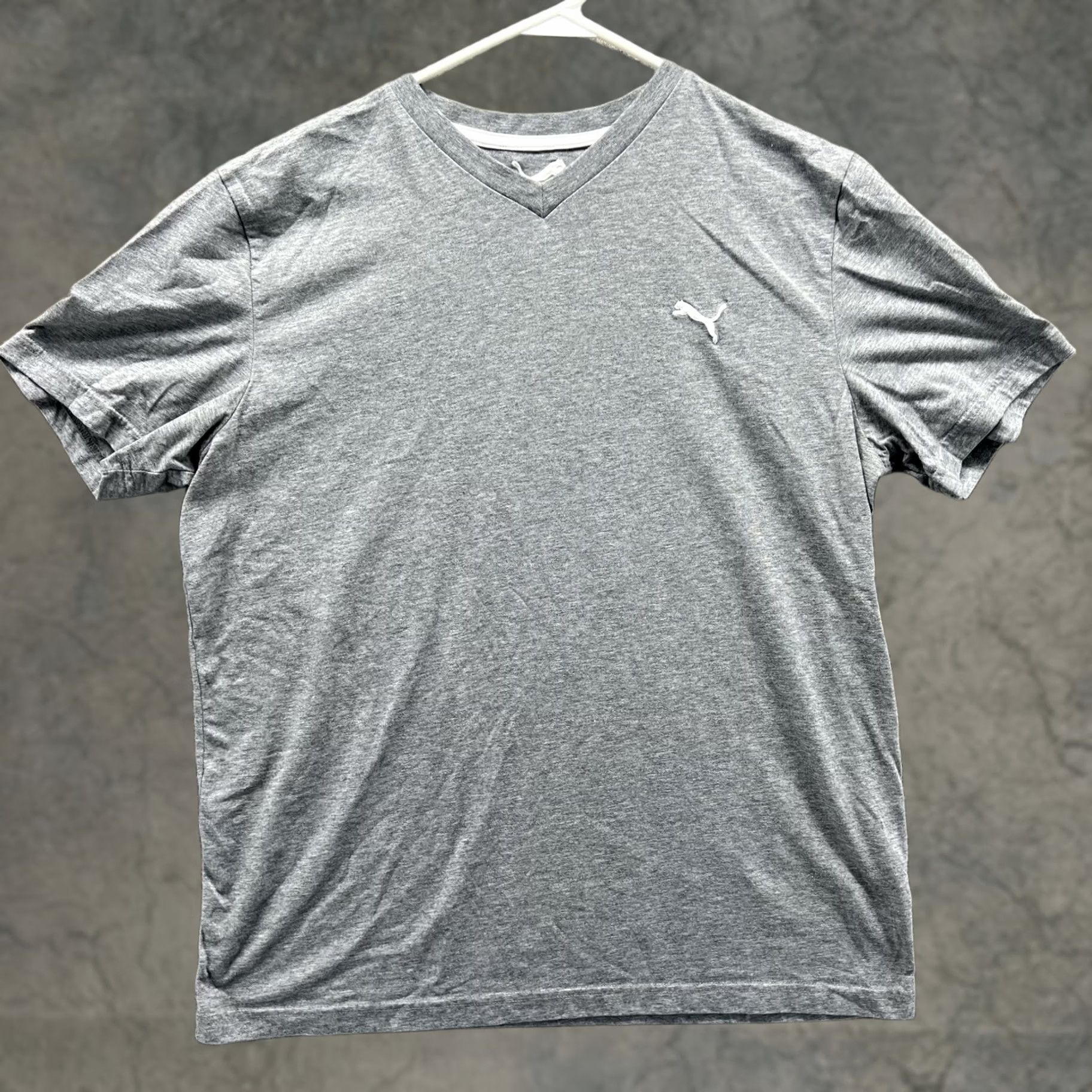 Puma Puma Shirt Mens Large Gray DryCELL V Neck Short Sleeve Athletic Performance Top Size US L / EU 52-54 / 3 - 1 Thumbnail