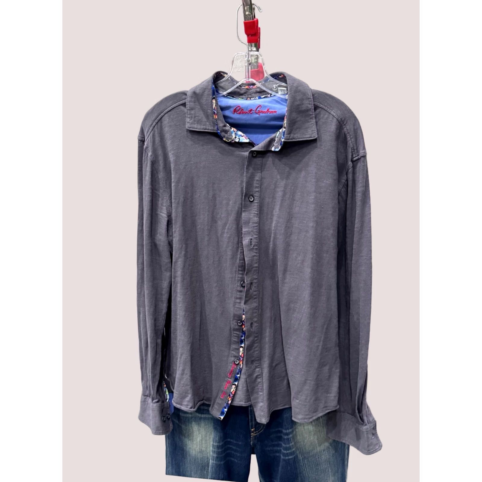 Robert Graham Robert Graham Knit SHIRT XL Long Sleeve Mens Multicolor Slim 17 x 34/35 Size US XL / EU 56 / 4 - 1 Thumbnail
