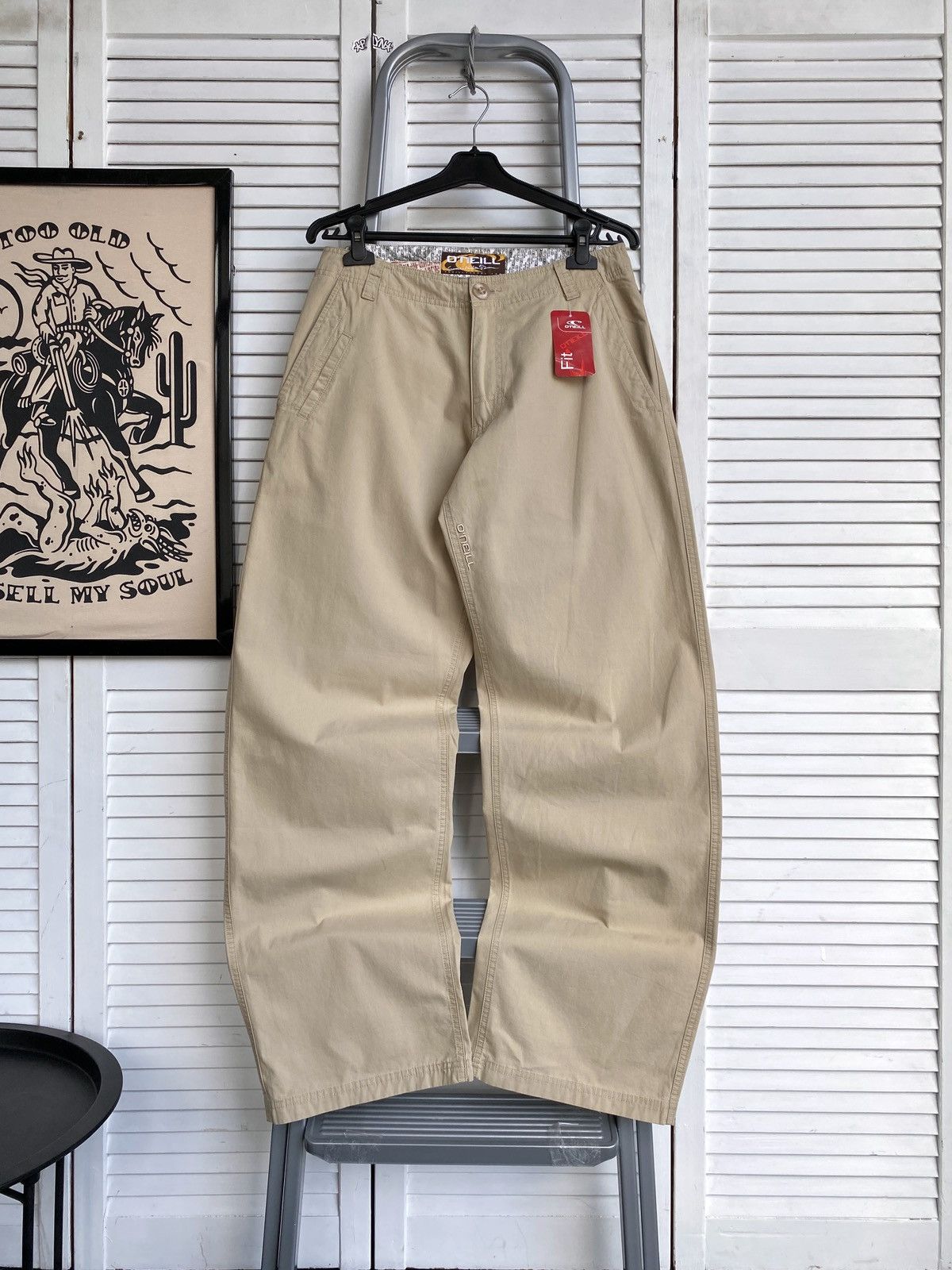 O'Neill Vintage O’Neil Baggy Skateboarding Light Pants Y2K Beige Size US 31 - 3 Thumbnail