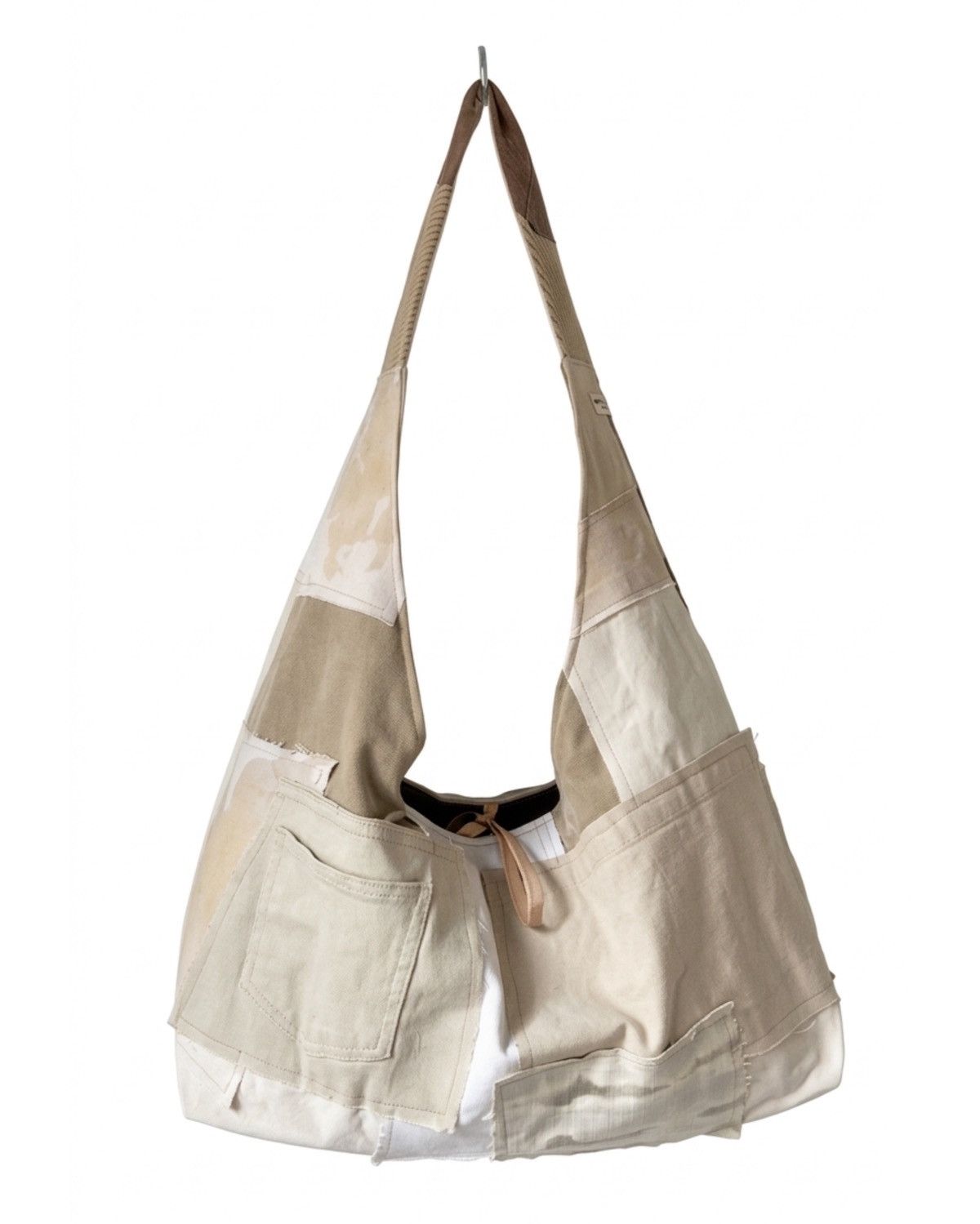 Custommade Handcrafted oversized messenger bag made from reworked denim Size ONE SIZE - 2 Thumbnail