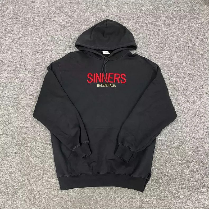 Balenciaga Balenciaga Sinners Embroidered Hoodie Size US S / EU 44-46 / 1 - 1 Thumbnail