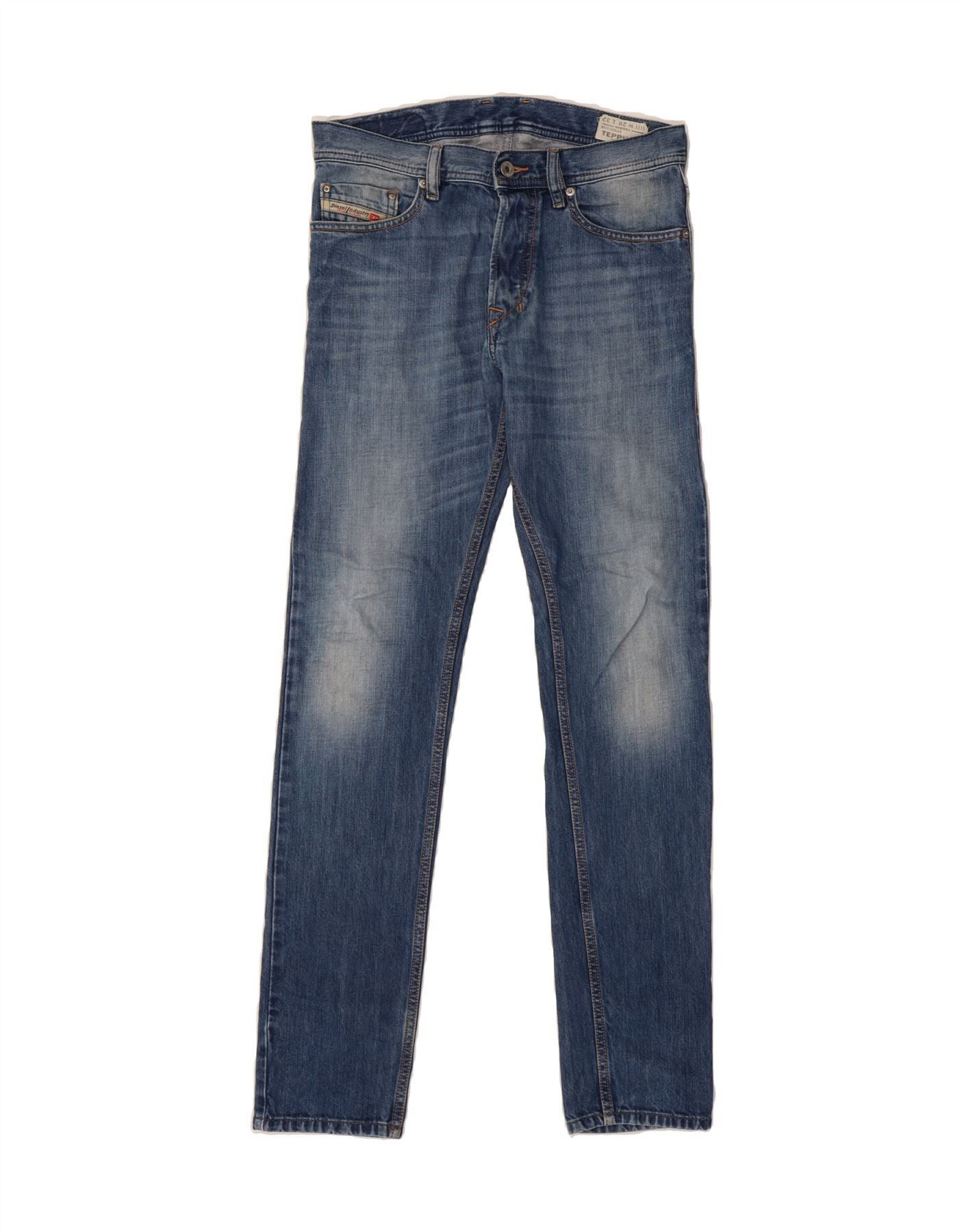 Diesel Womens Tepphar Carrot Slim Jeans W28 L32 Blue Cotton Size 42" / US 20 - 1 Thumbnail
