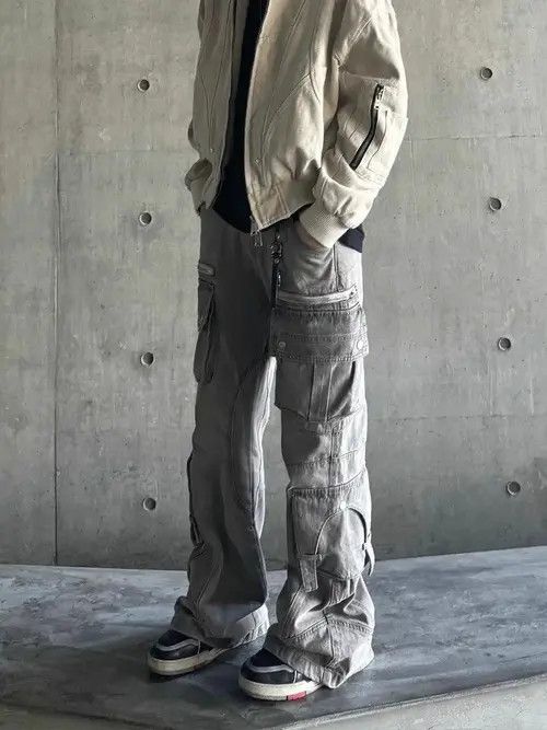 VIBE Cargo Stacked Denim Jeans, Flared Jeans, Wide Leg Jeans Size US 33 - 2 Thumbnail