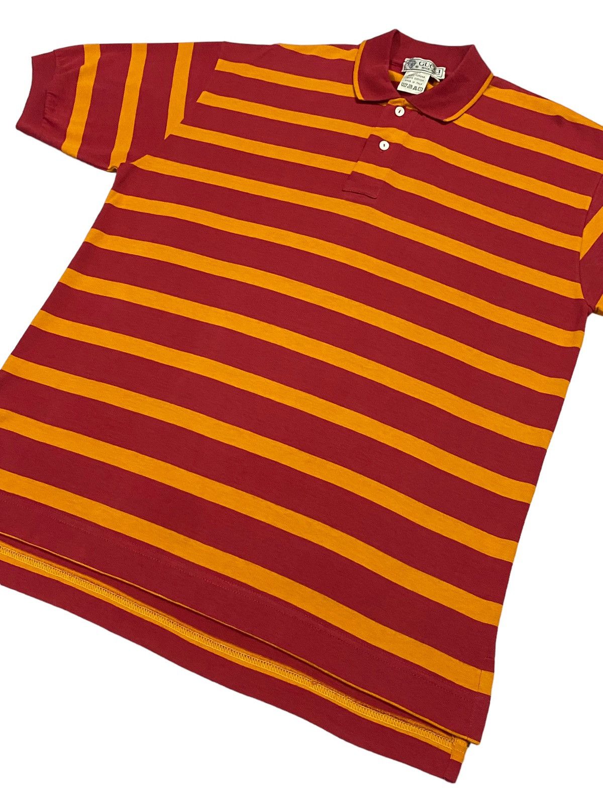 Gucci × Vintage Vintage Gucci Striped Polo Shirt Size US S / EU 44-46 / 1 - 17 Thumbnail