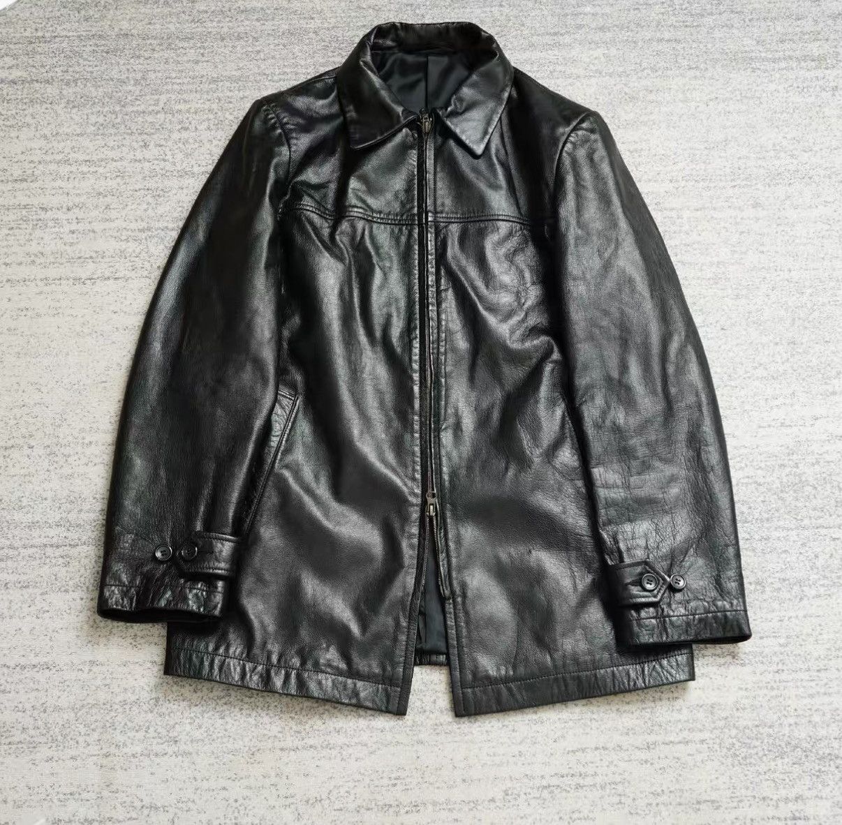 Yohji Yamamoto Yohji Yamamoto Double Zip Cowhide Mid-Length Jacket Size US M / EU 48-50 / 2 - 1 Thumbnail
