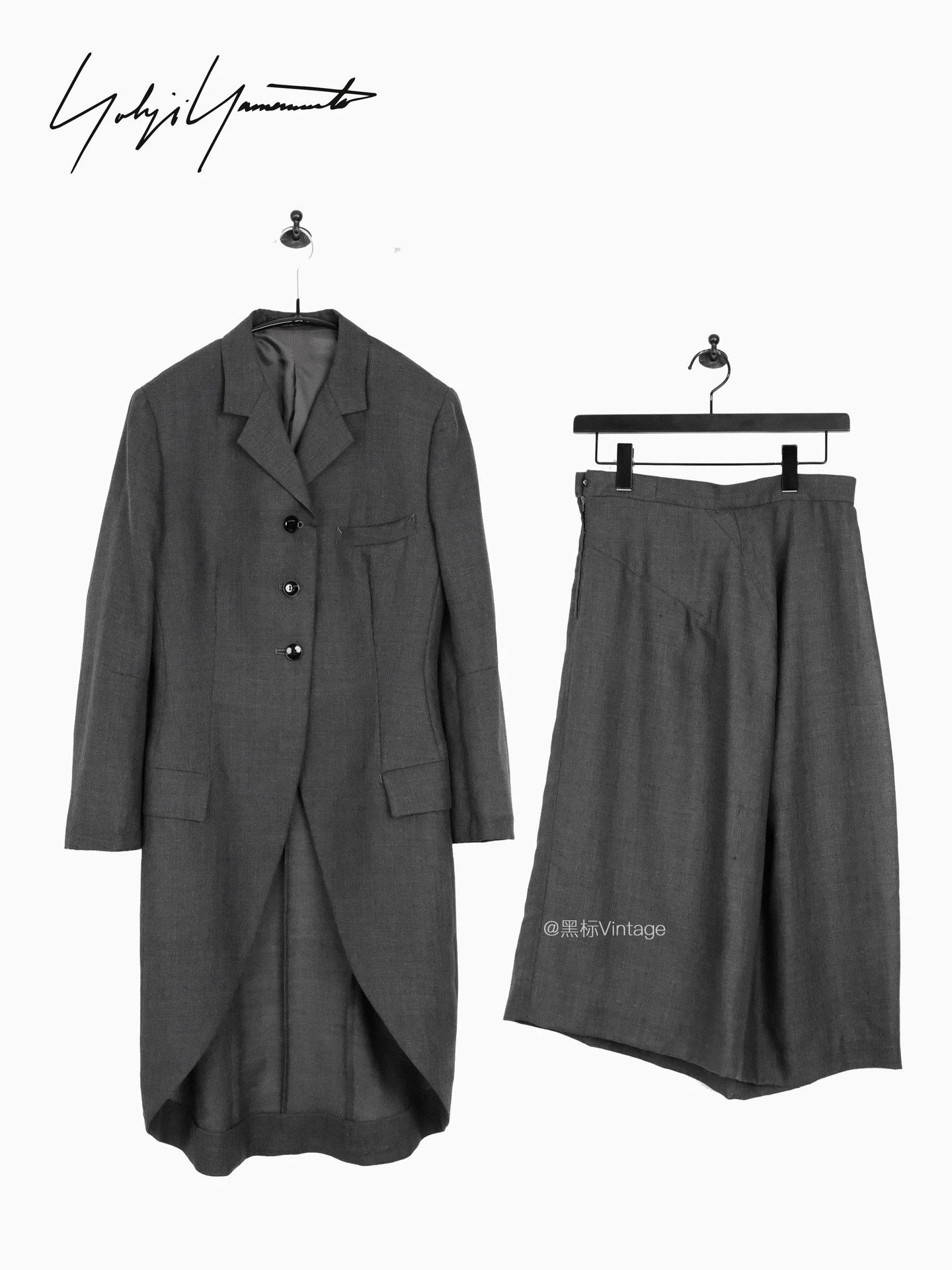 Yohji Yamamoto Yohji Yamamoto 98ss New Look Wool/Cupro Suit Women XS Size XS / US 0-2 / IT 36-38 - 2 Thumbnail