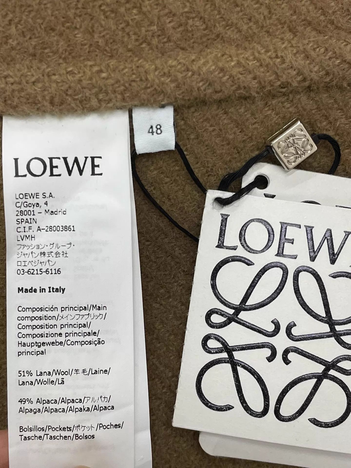 Loewe LOEWE black wool overcoat 48 unisex unused Size US M / EU 48-50 / 2 - 5 Thumbnail