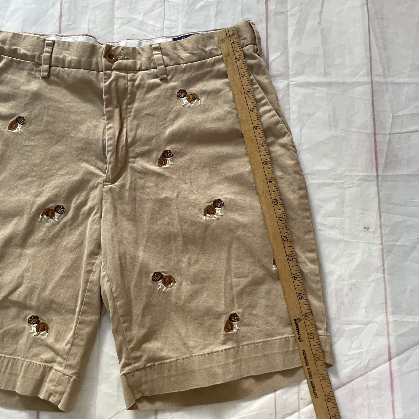 Polo Ralph Lauren Polo Ralph Lauren Short Chino Bulldog Pattern Stretch Classic Fit Size 33 Beige Mens Size US XS / EU 42 / 0 - 4 Thumbnail