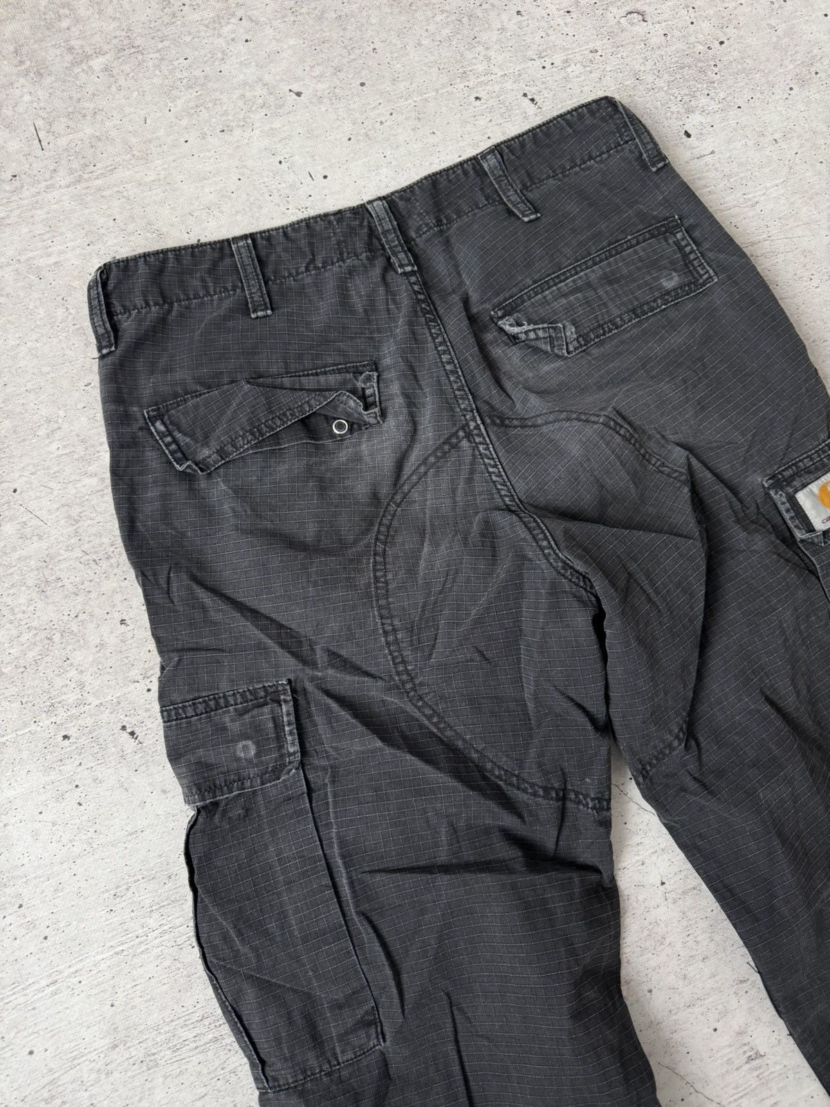 Carhartt Carhartt WIP Regular Cargo Pants Black Ripstop Faded Vintage Size US 30 / EU 46 - 10 Thumbnail