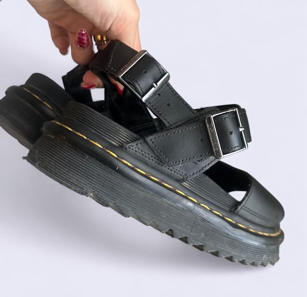 Dr. Martens Dr Marten Voss Sandals Black Size US 8 / IT 38 - 2 Thumbnail