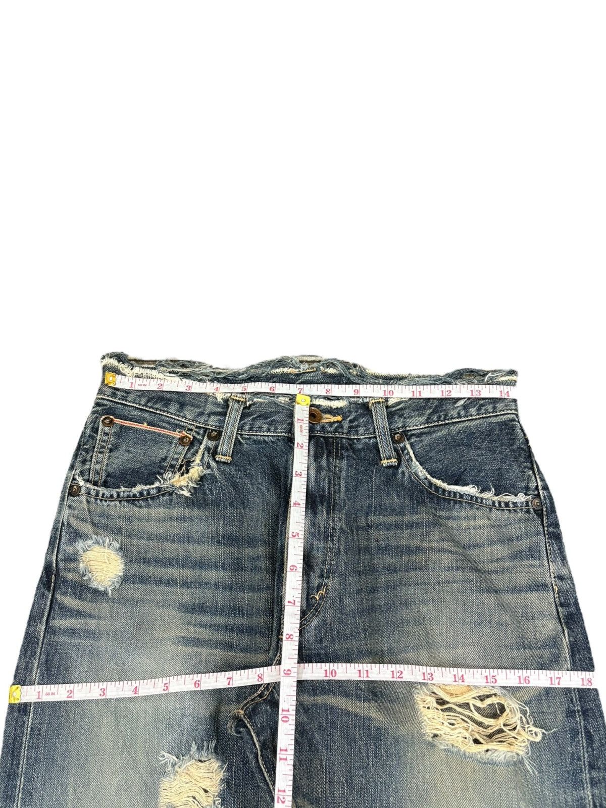Edwin Vintage Japanese Edwin 505 Selvedge Wash Distress Loose Jean Size US 29 - 12 Thumbnail
