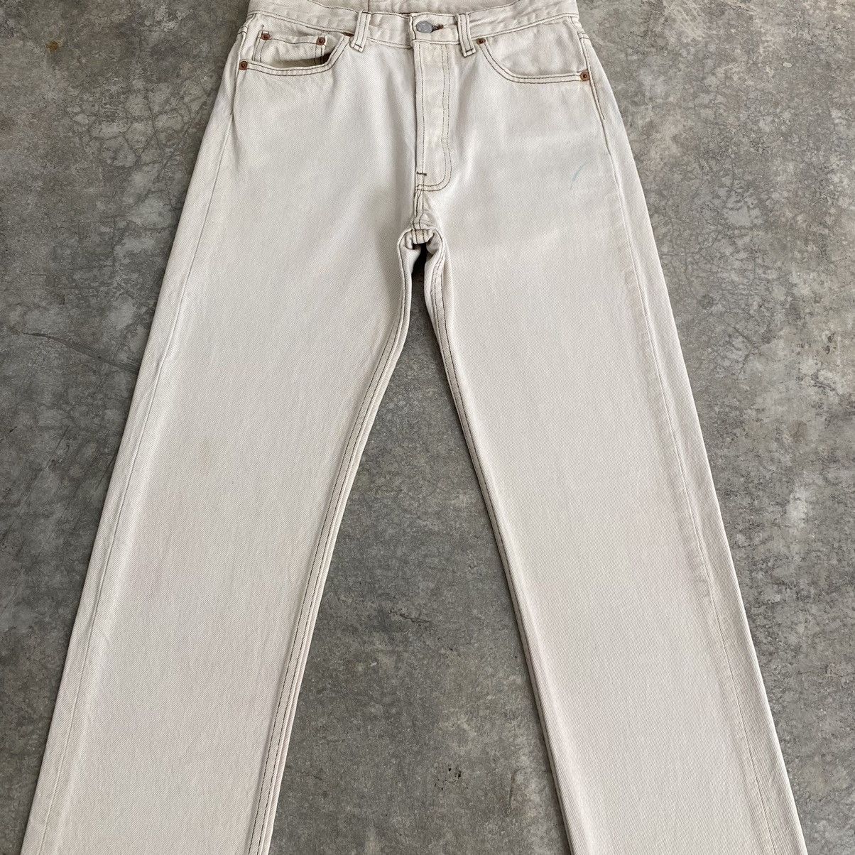 Levi's Size 27x33 Vintage 90’s Levis 501 Off White Denim Jeans Size US 27 - 4 Thumbnail