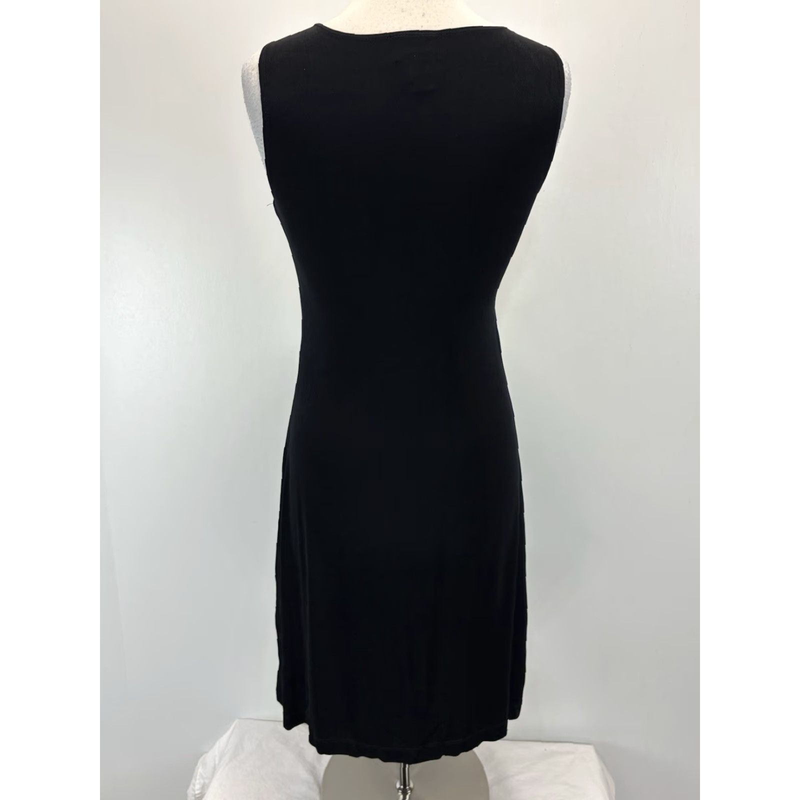 Vintage Chico's Travelers Dress Women's Medium Black Sleeveless Stretch Slinky Travel Pencil Size M / US 6-8 / IT 42-44 - 3 Thumbnail