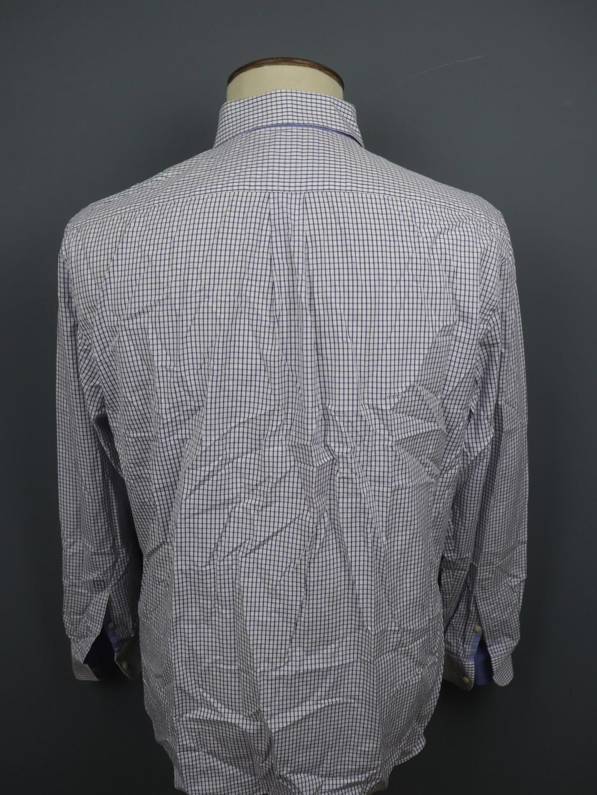 Designer Hackett London White Check Cotton Collar Shirt Size XL Size US XL / EU 56 / 4 - 12 Thumbnail