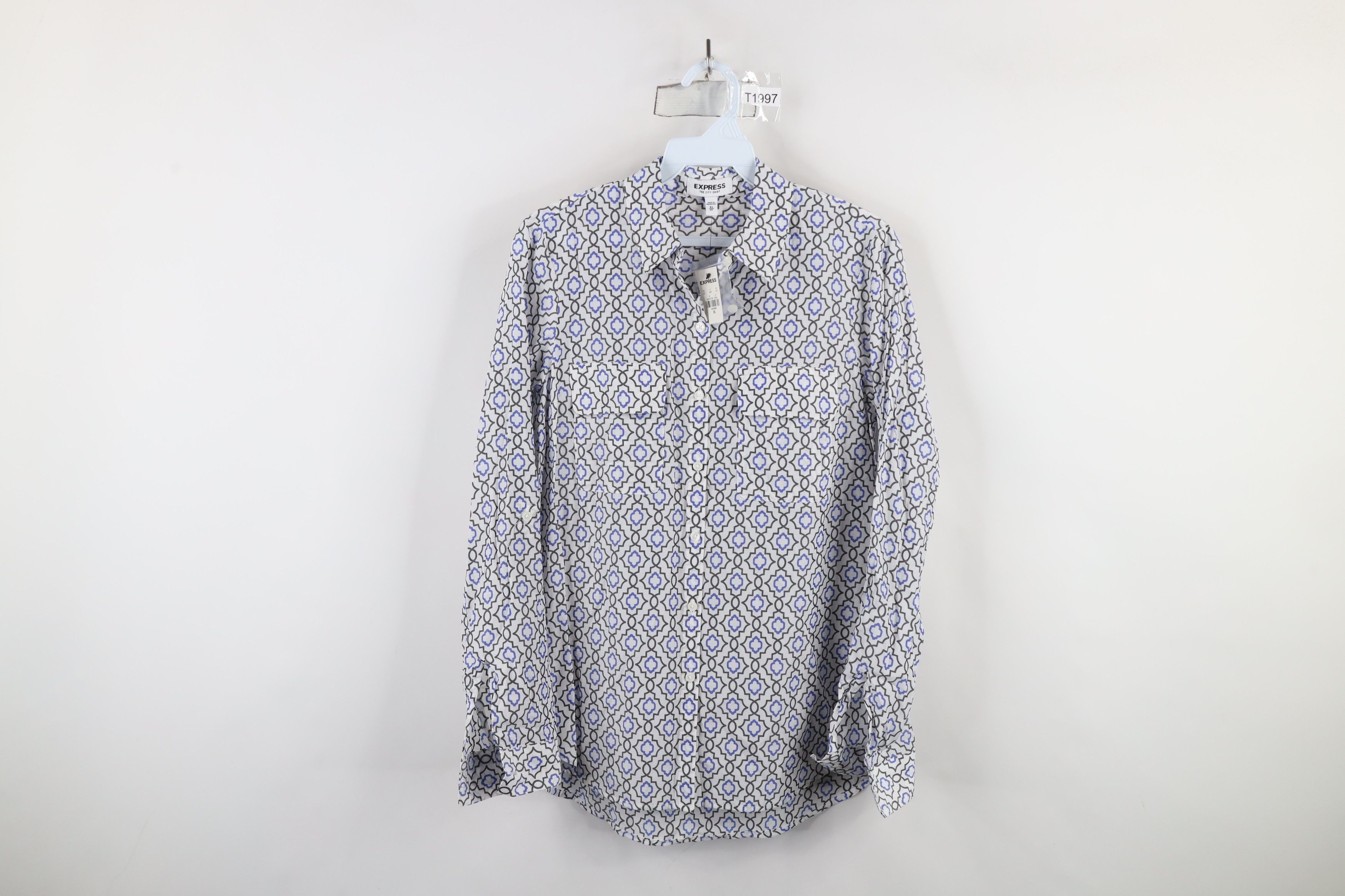 Express × Vintage New Express The City Long Sleeve Collared Button Shirt Size XS / US 0-2 / IT 36-38 - 1 Thumbnail